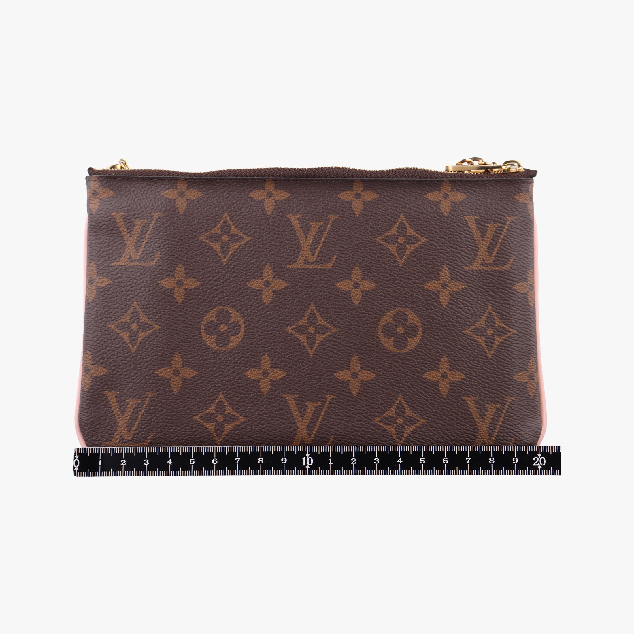 Pre-owned Louis Vuitton Pochette Double Zip Blooming Flowers brown×multicolor Monogram Canvas×calf leather M63905 shoulderbag | stylenewstar