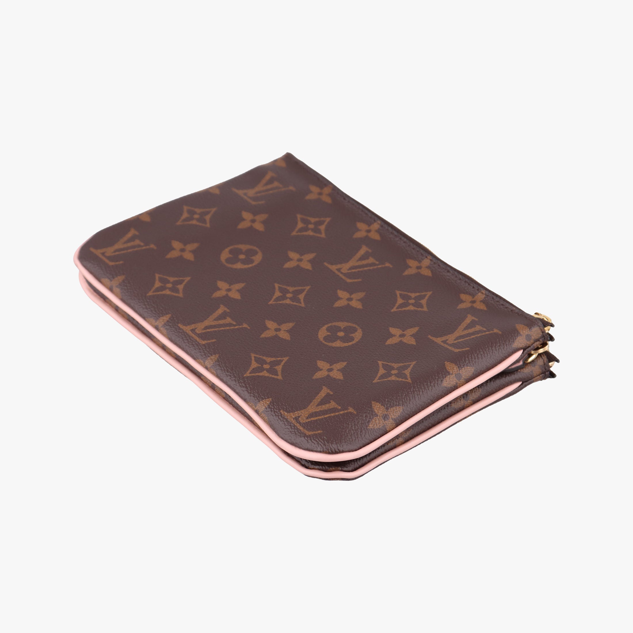 Pre-owned Louis Vuitton Pochette Double Zip Blooming Flowers brown×multicolor Monogram Canvas×calf leather M63905 shoulderbag | stylenewstar