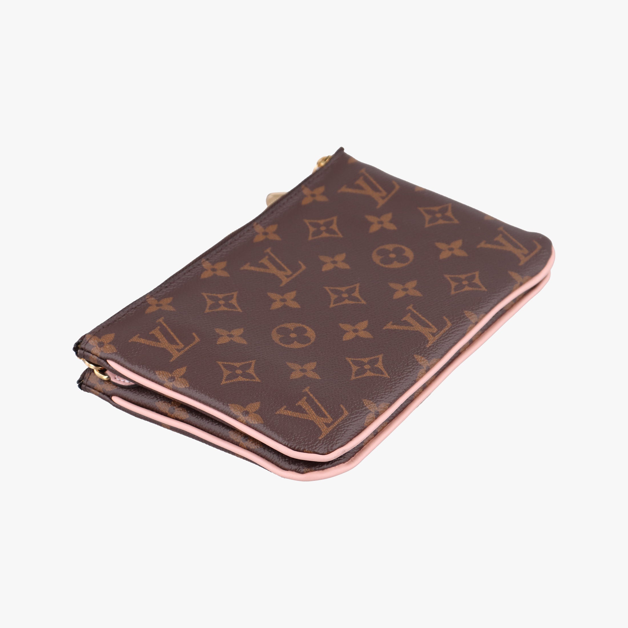 Pre-owned Louis Vuitton Pochette Double Zip Blooming Flowers brown×multicolor Monogram Canvas×calf leather M63905 shoulderbag | stylenewstar