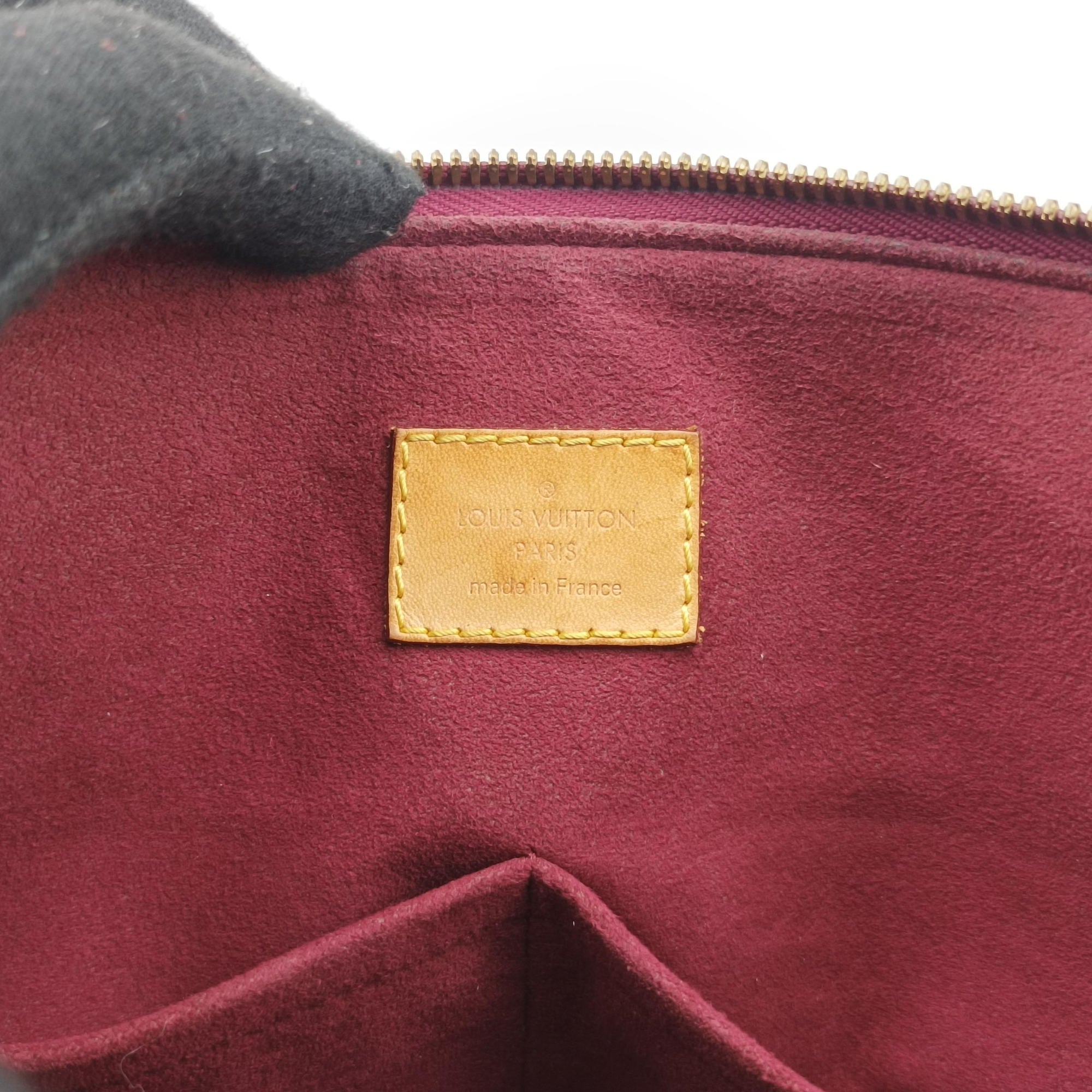 Pre-owned Louis Vuitton PALLAS brown×CERISE Monogram Canvas×calf leather M41175 shoulderbag | stylenewstar