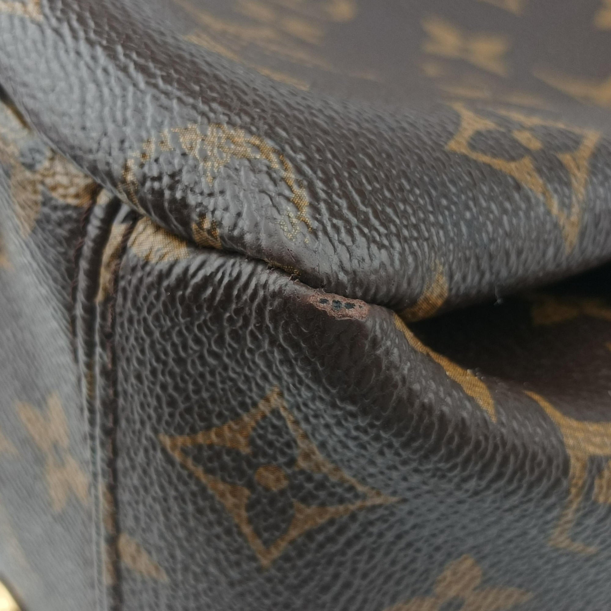 Pre-owned Louis Vuitton PALLAS brown×CERISE Monogram Canvas×calf leather M41175 shoulderbag | stylenewstar