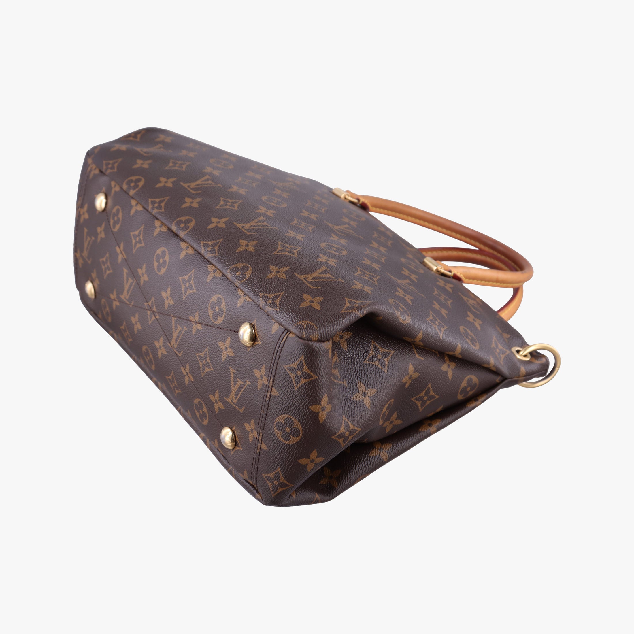 Pre-owned Louis Vuitton PALLAS brown×CERISE Monogram Canvas×calf leather M41175 shoulderbag | stylenewstar
