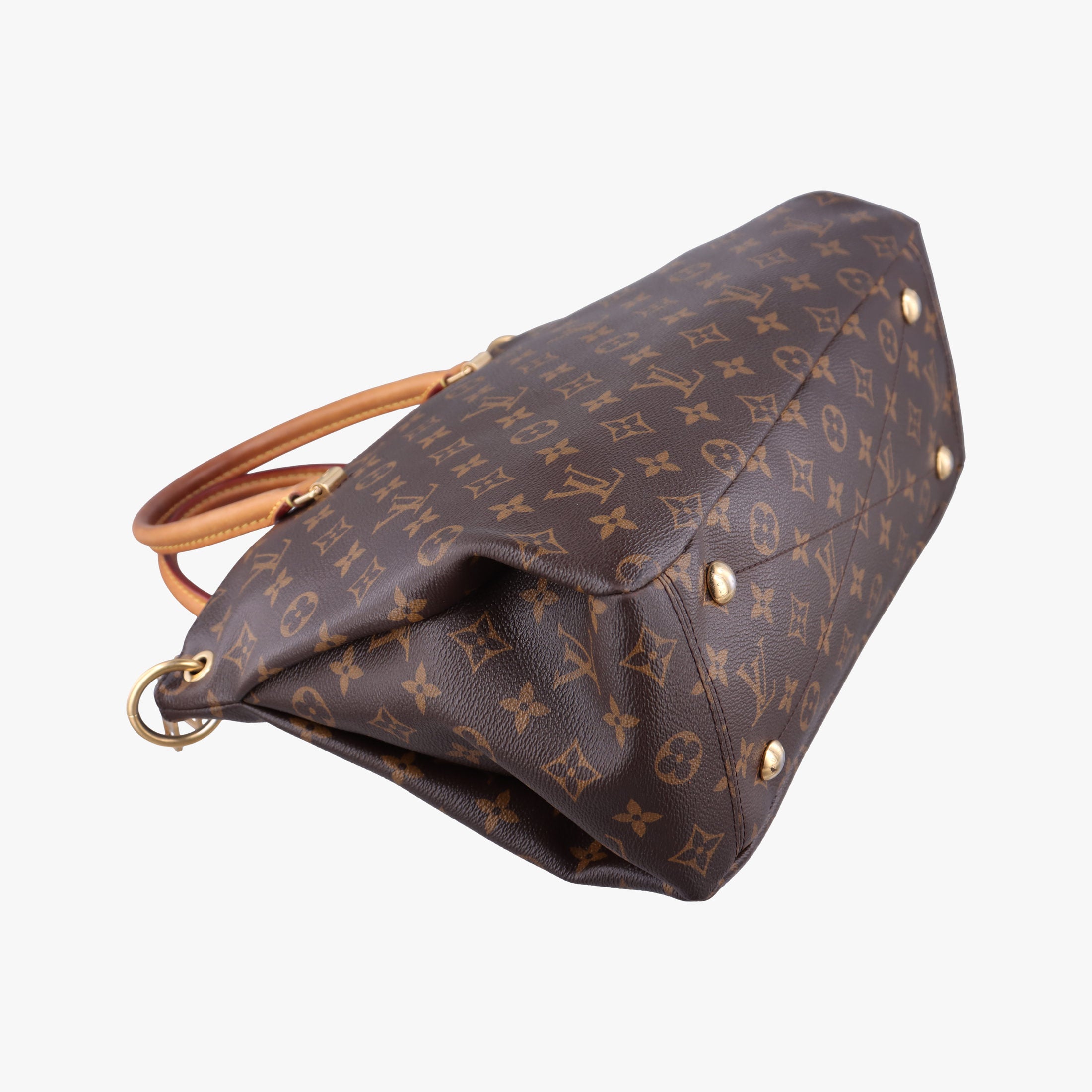 Pre-owned Louis Vuitton PALLAS brown×CERISE Monogram Canvas×calf leather M41175 shoulderbag | stylenewstar