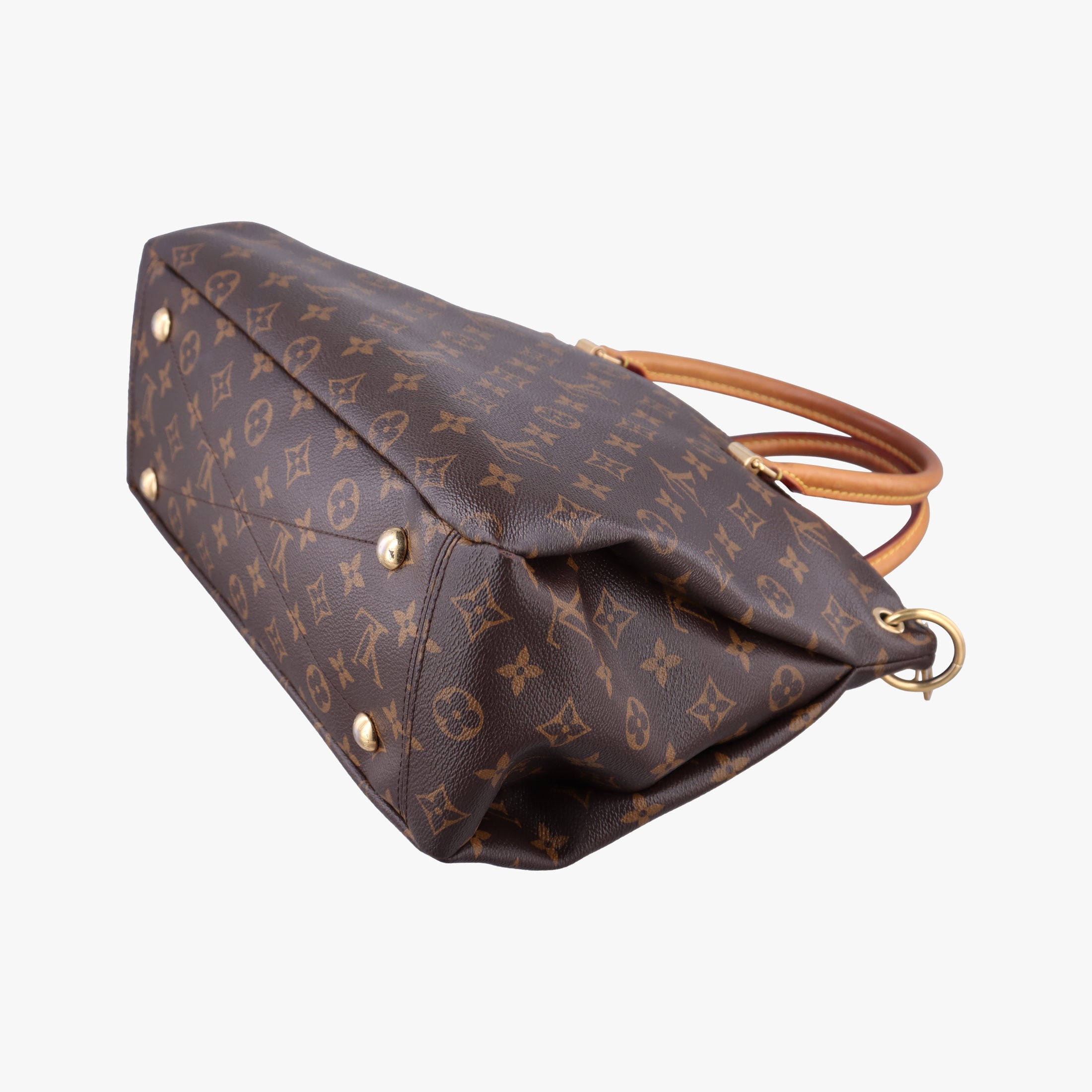 Pre-owned Louis Vuitton PALLAS brown×CERISE Monogram Canvas×calf leather M41175 shoulderbag | stylenewstar