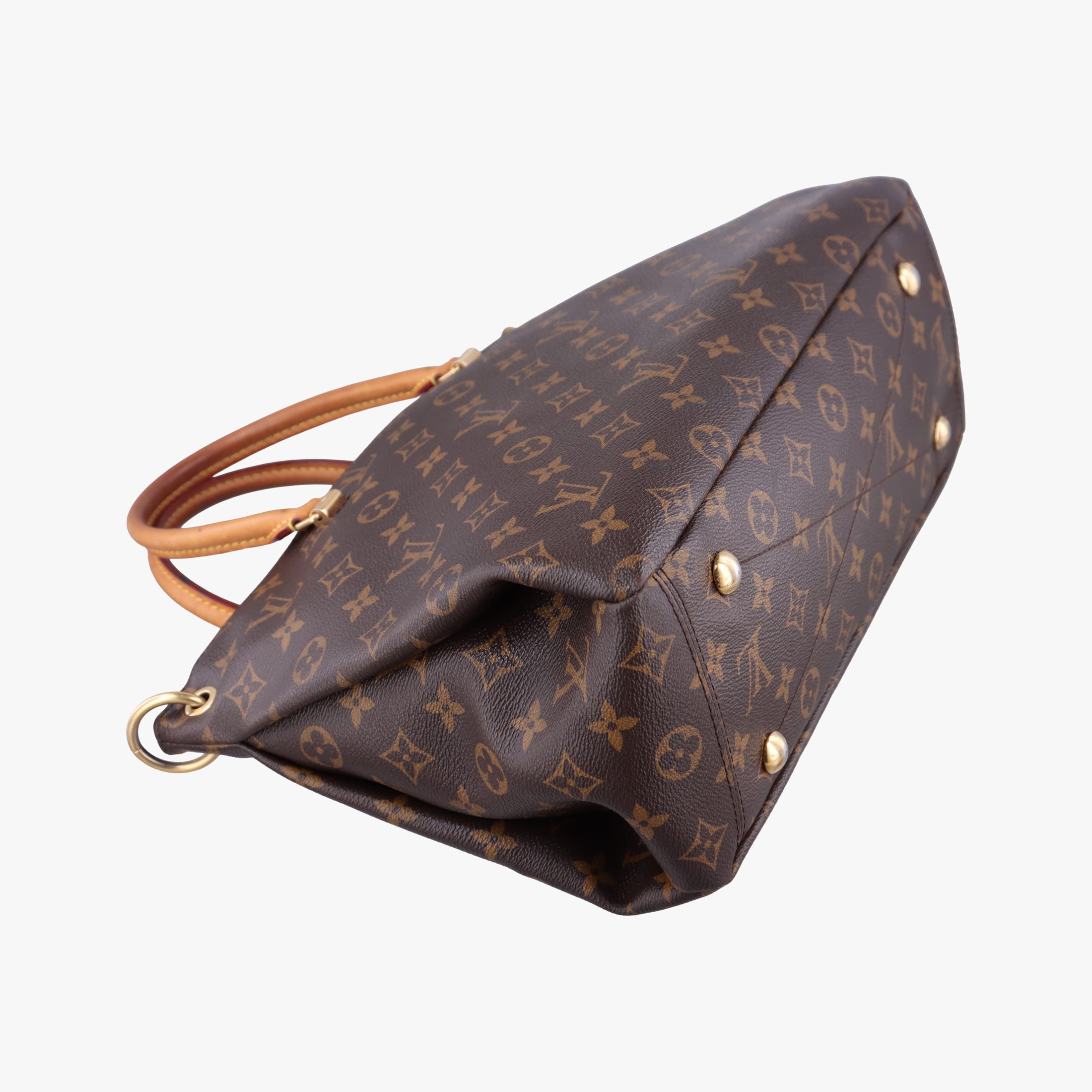 Pre-owned Louis Vuitton PALLAS brown×CERISE Monogram Canvas×calf leather M41175 shoulderbag | stylenewstar