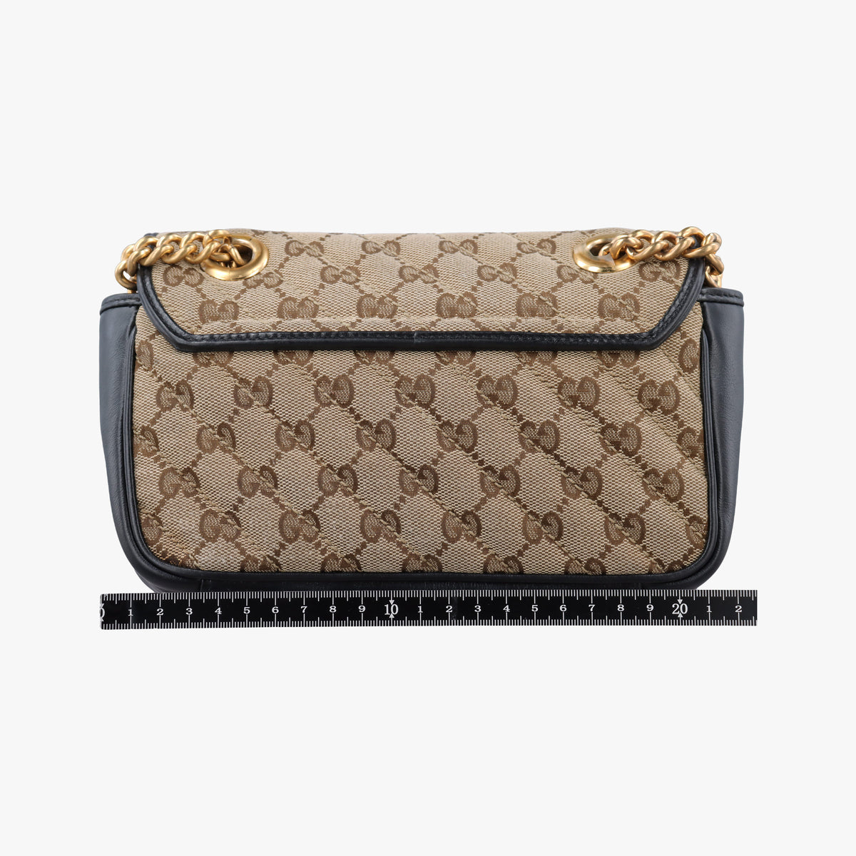 Pre-owned Gucci GG Marmont Brown×black Canvas×Leather 446744 shoulderbag | stylenewstar