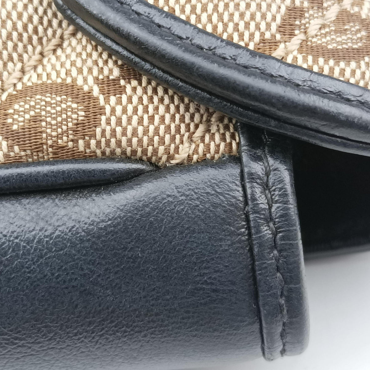 Pre-owned Gucci GG Marmont Brown×black Canvas×Leather 446744 shoulderbag | stylenewstar