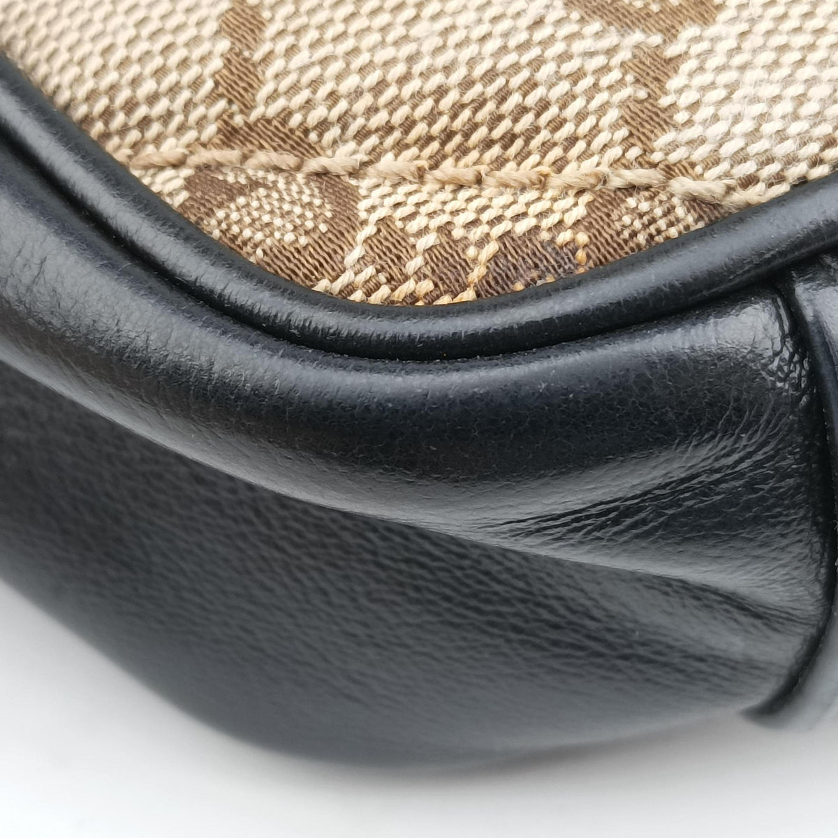 Pre-owned Gucci GG Marmont Brown×black Canvas×Leather 446744 shoulderbag | stylenewstar