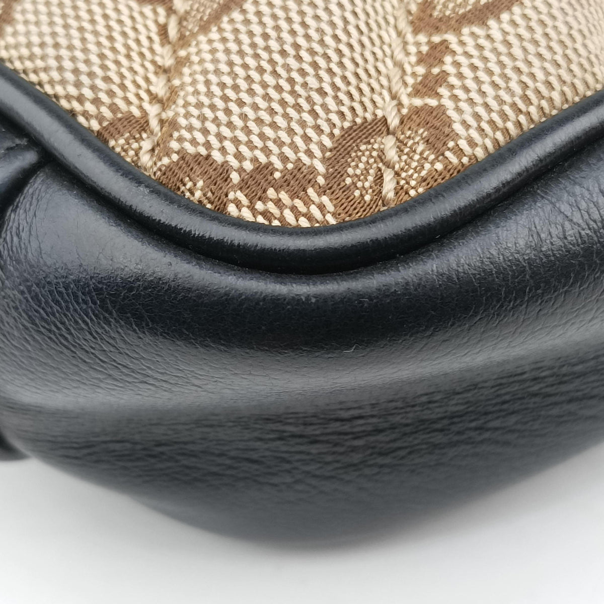 Pre-owned Gucci GG Marmont Brown×black Canvas×Leather 446744 shoulderbag | stylenewstar
