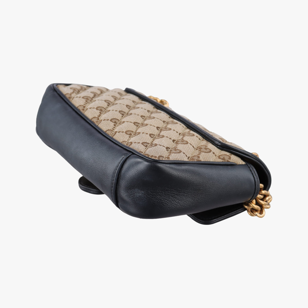 Pre-owned Gucci GG Marmont Brown×black Canvas×Leather 446744 shoulderbag | stylenewstar