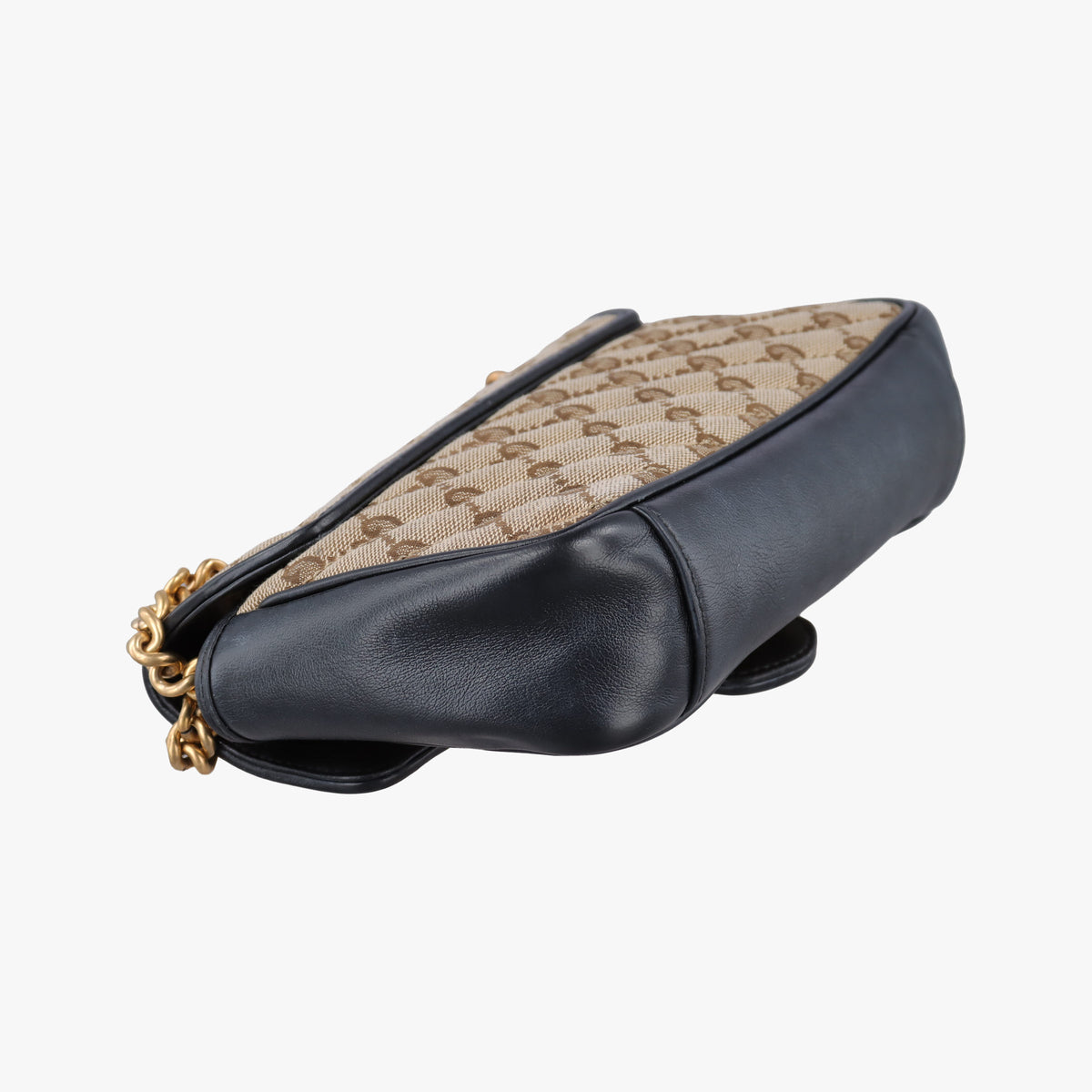 Pre-owned Gucci GG Marmont Brown×black Canvas×Leather 446744 shoulderbag | stylenewstar