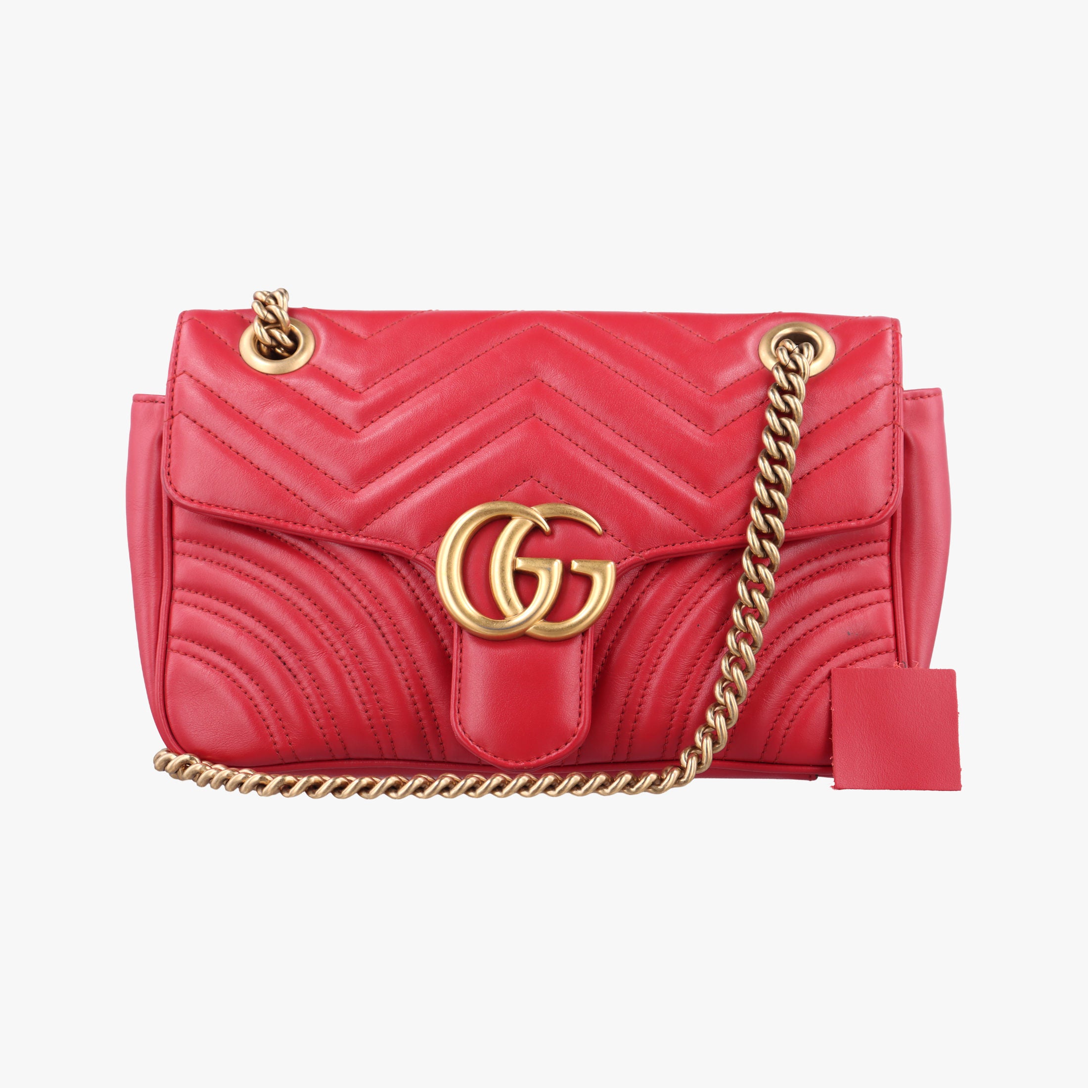 Pre-owned Gucci GG Marmont Red Leather 443497 shoulderbag | stylenewstar