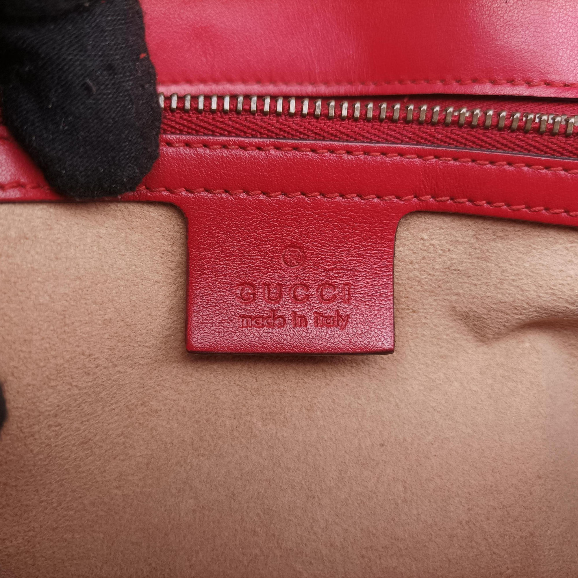 Pre-owned Gucci GG Marmont Red Leather 443497 shoulderbag | stylenewstar