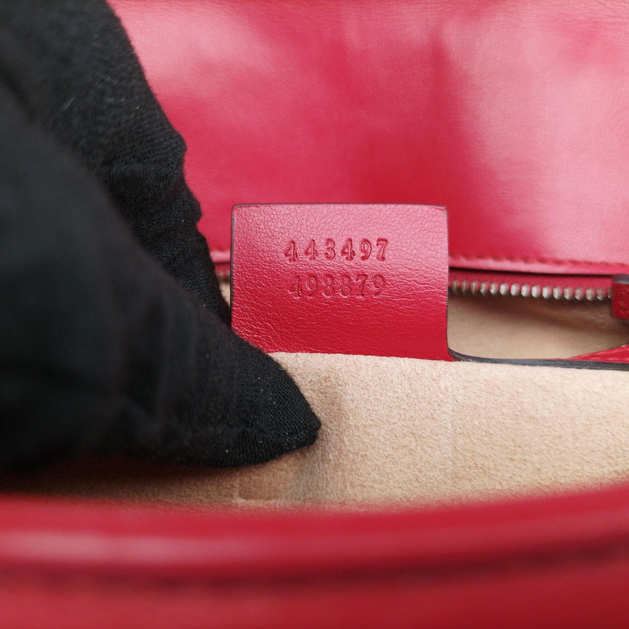 Pre-owned Gucci GG Marmont Red Leather 443497 shoulderbag | stylenewstar