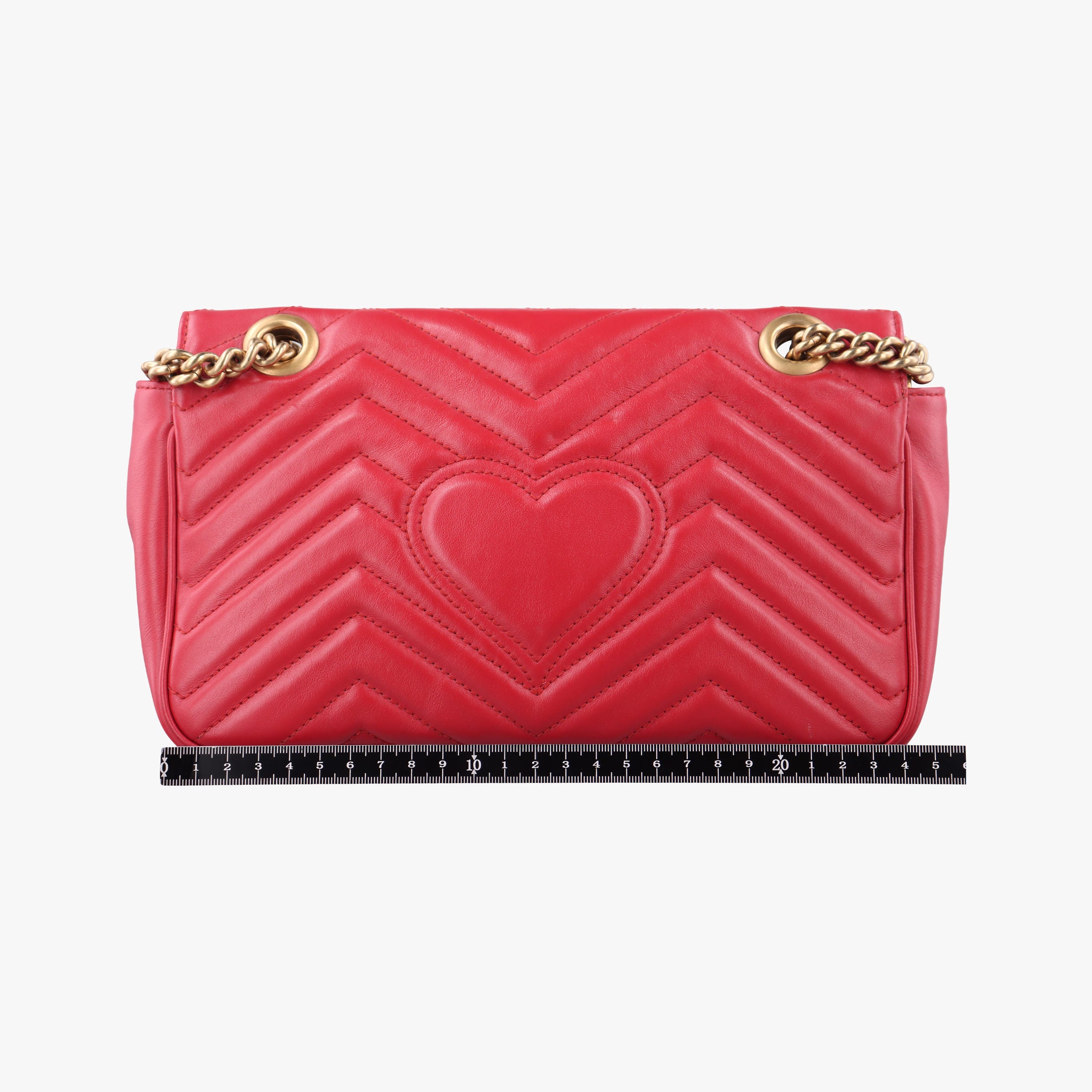 Pre-owned Gucci GG Marmont Red Leather 443497 shoulderbag | stylenewstar