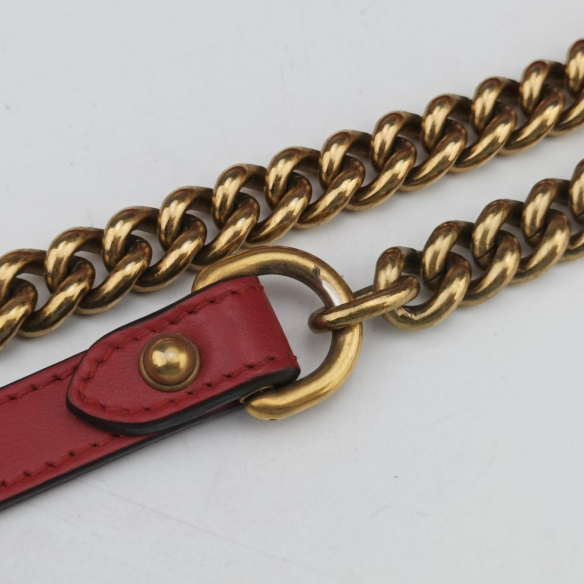 Pre-owned Gucci GG Marmont Red Leather 443497 shoulderbag | stylenewstar