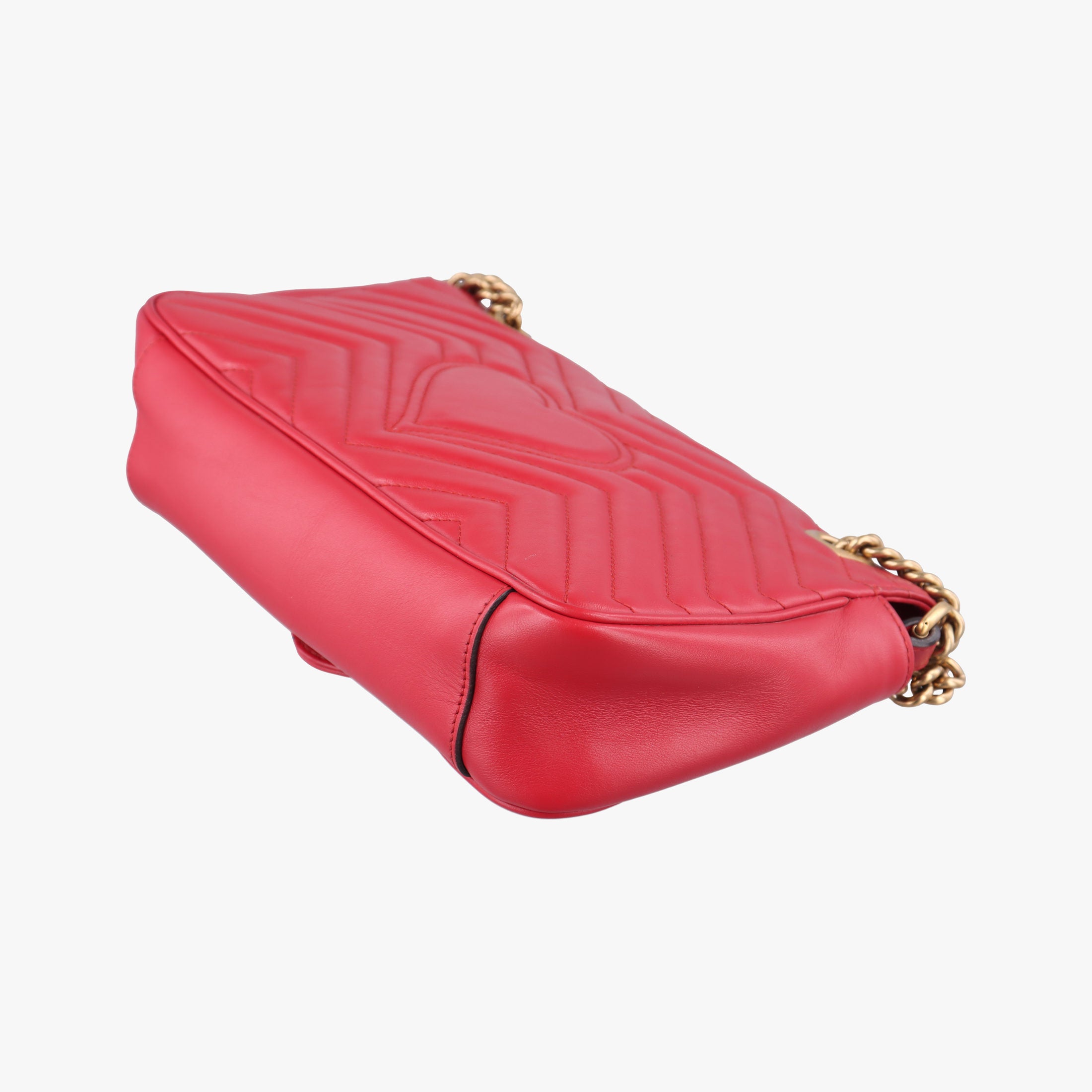 Pre-owned Gucci GG Marmont Red Leather 443497 shoulderbag | stylenewstar