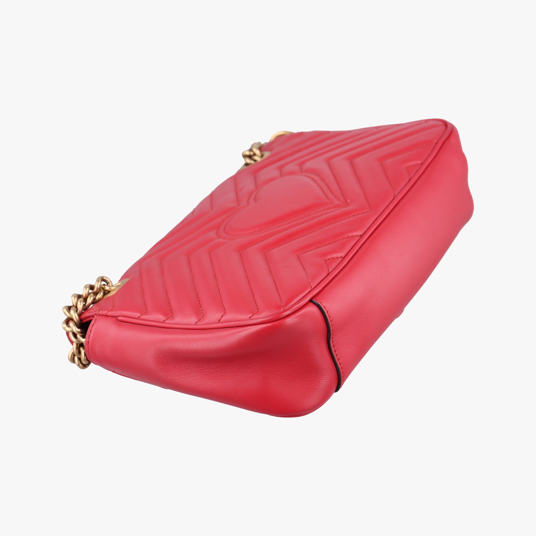 Pre-owned Gucci GG Marmont Red Leather 443497 shoulderbag | stylenewstar