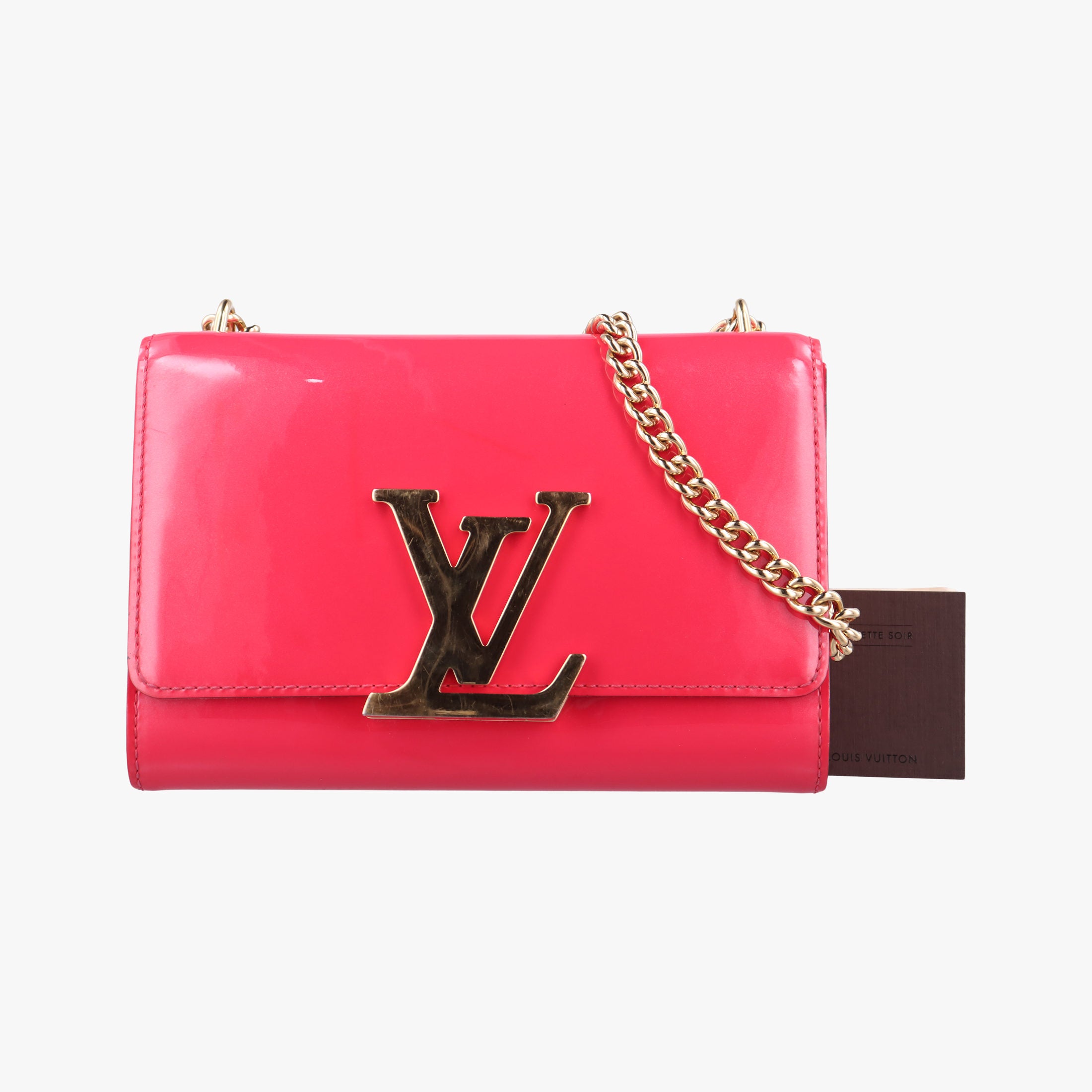 Pre-owned Louis Vuitton Pochette Louise MM ROSE INDIEN Vernis M94270 shoulderbag | stylenewstar