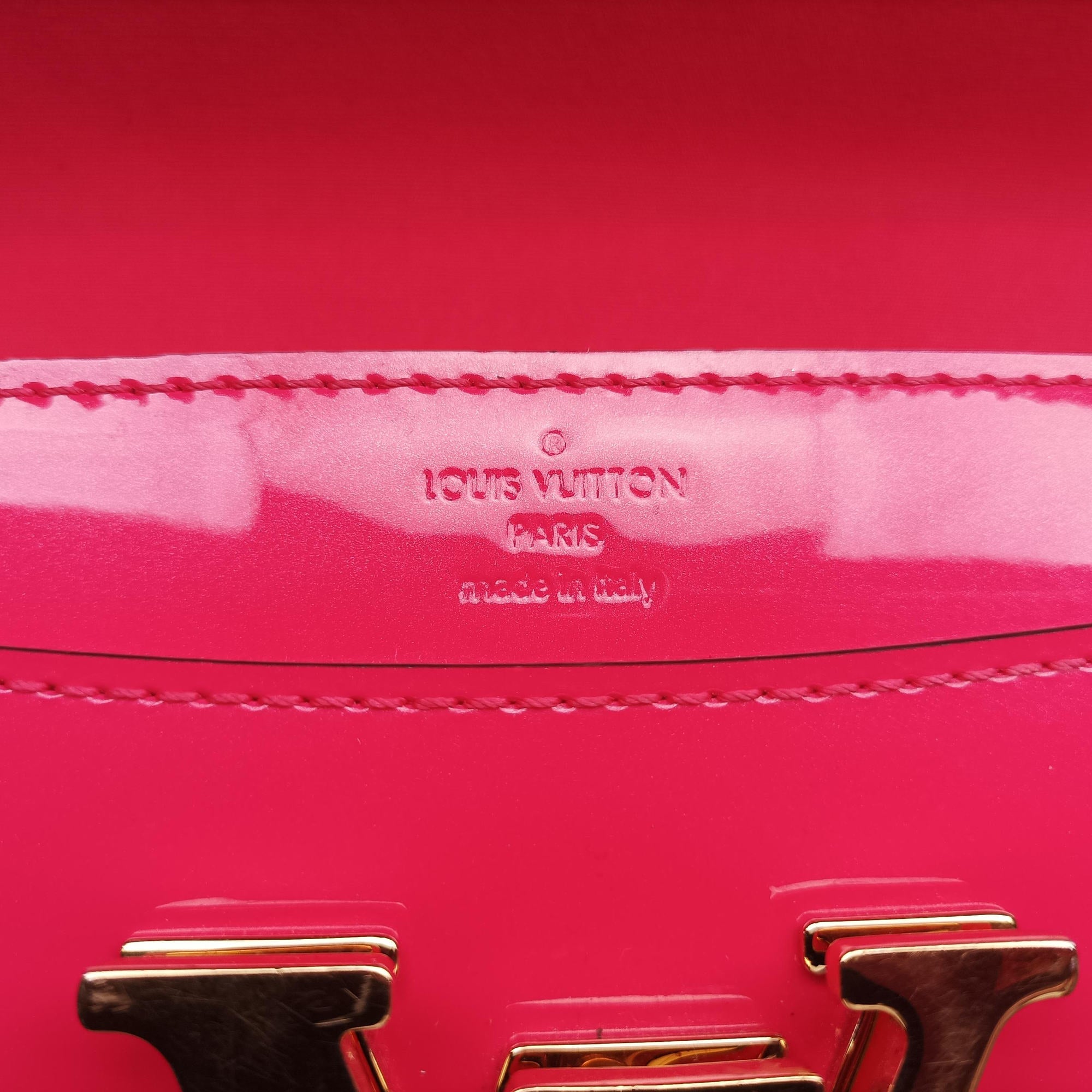 Pre-owned Louis Vuitton Pochette Louise MM ROSE INDIEN Vernis M94270 shoulderbag | stylenewstar