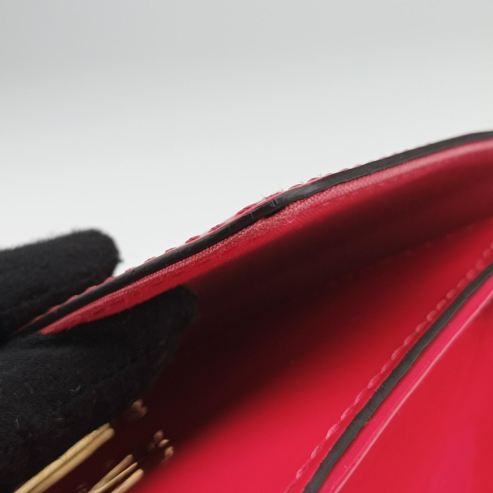 Pre-owned Louis Vuitton Pochette Louise MM ROSE INDIEN Vernis M94270 shoulderbag | stylenewstar