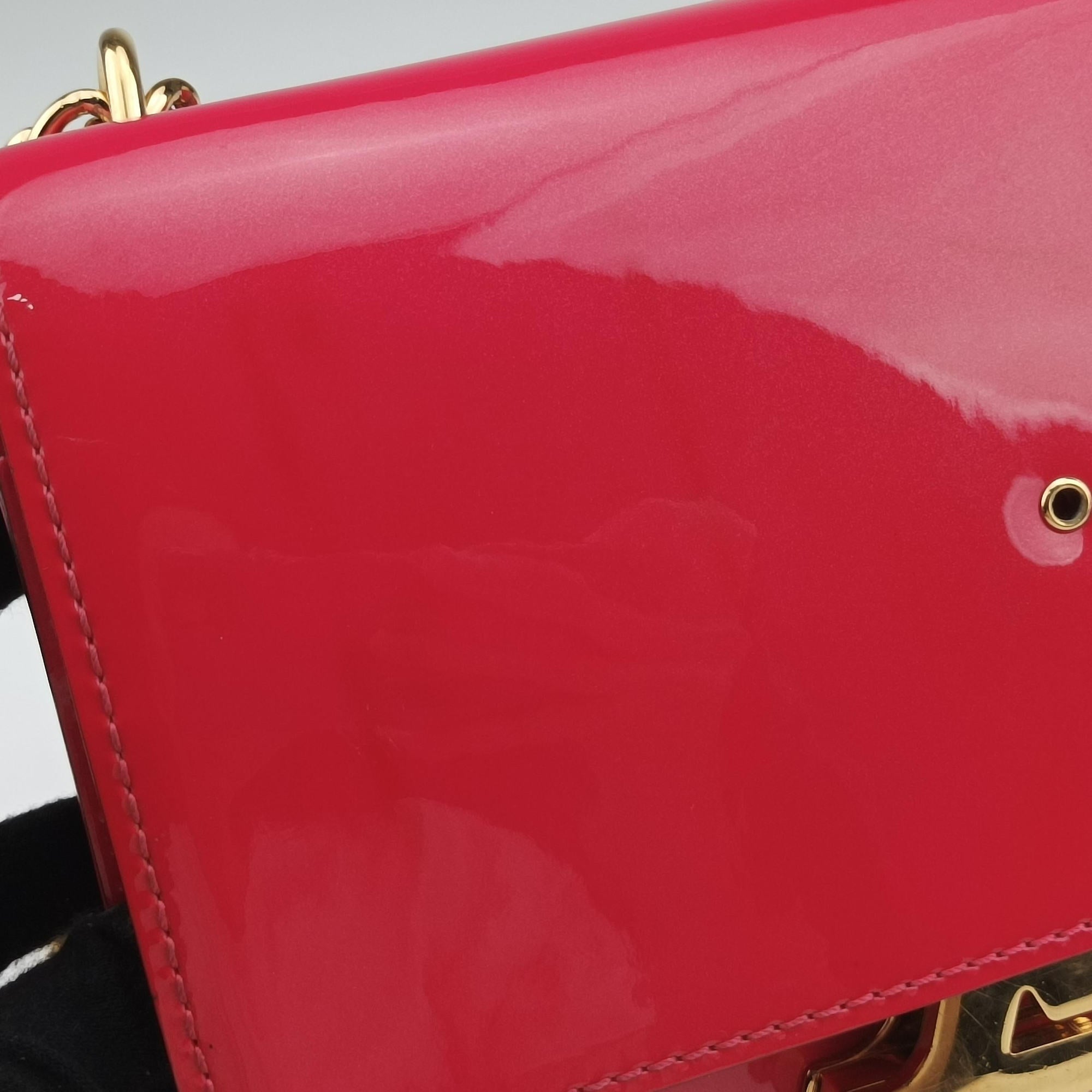 Pre-owned Louis Vuitton Pochette Louise MM ROSE INDIEN Vernis M94270 shoulderbag | stylenewstar