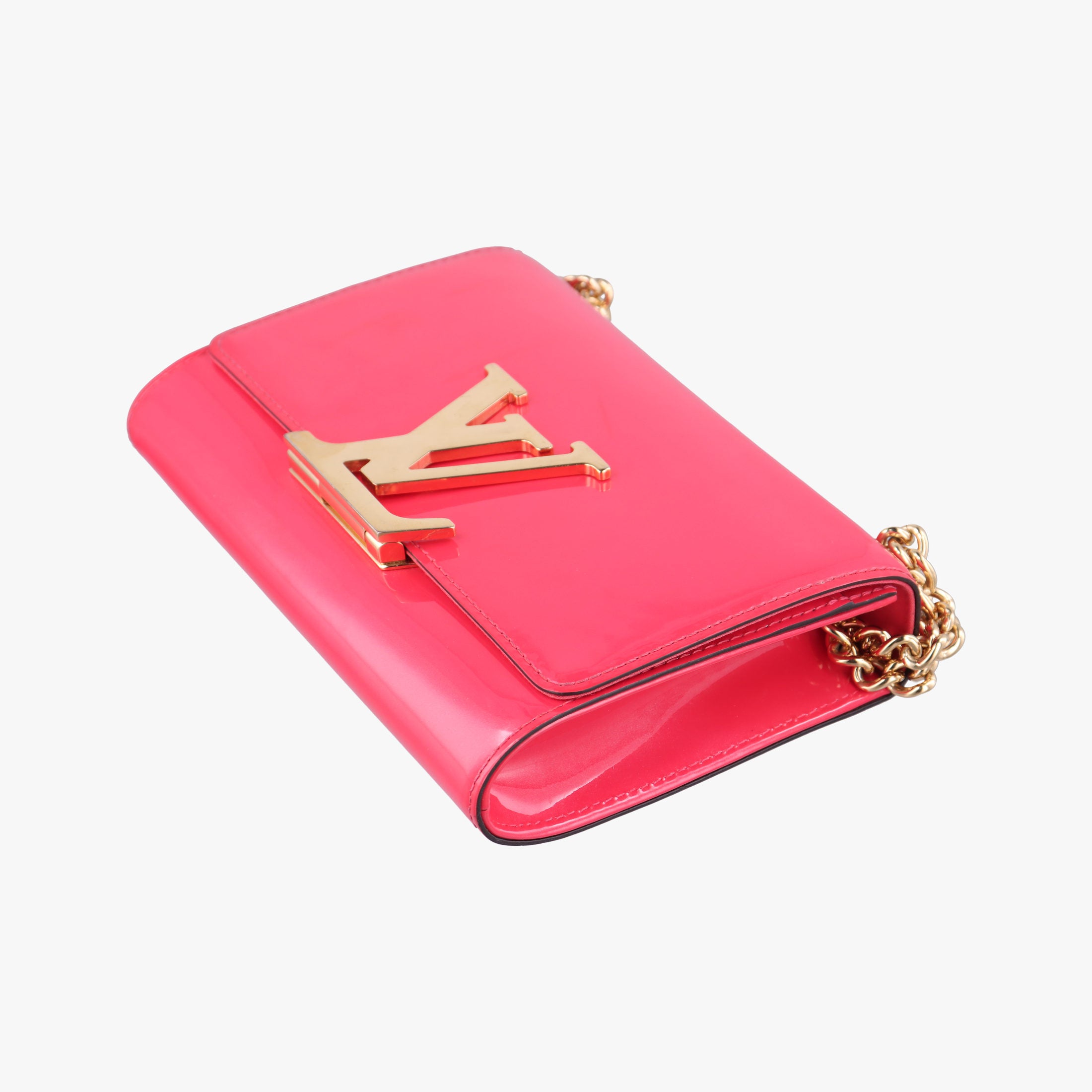 Pre-owned Louis Vuitton Pochette Louise MM ROSE INDIEN Vernis M94270 shoulderbag | stylenewstar