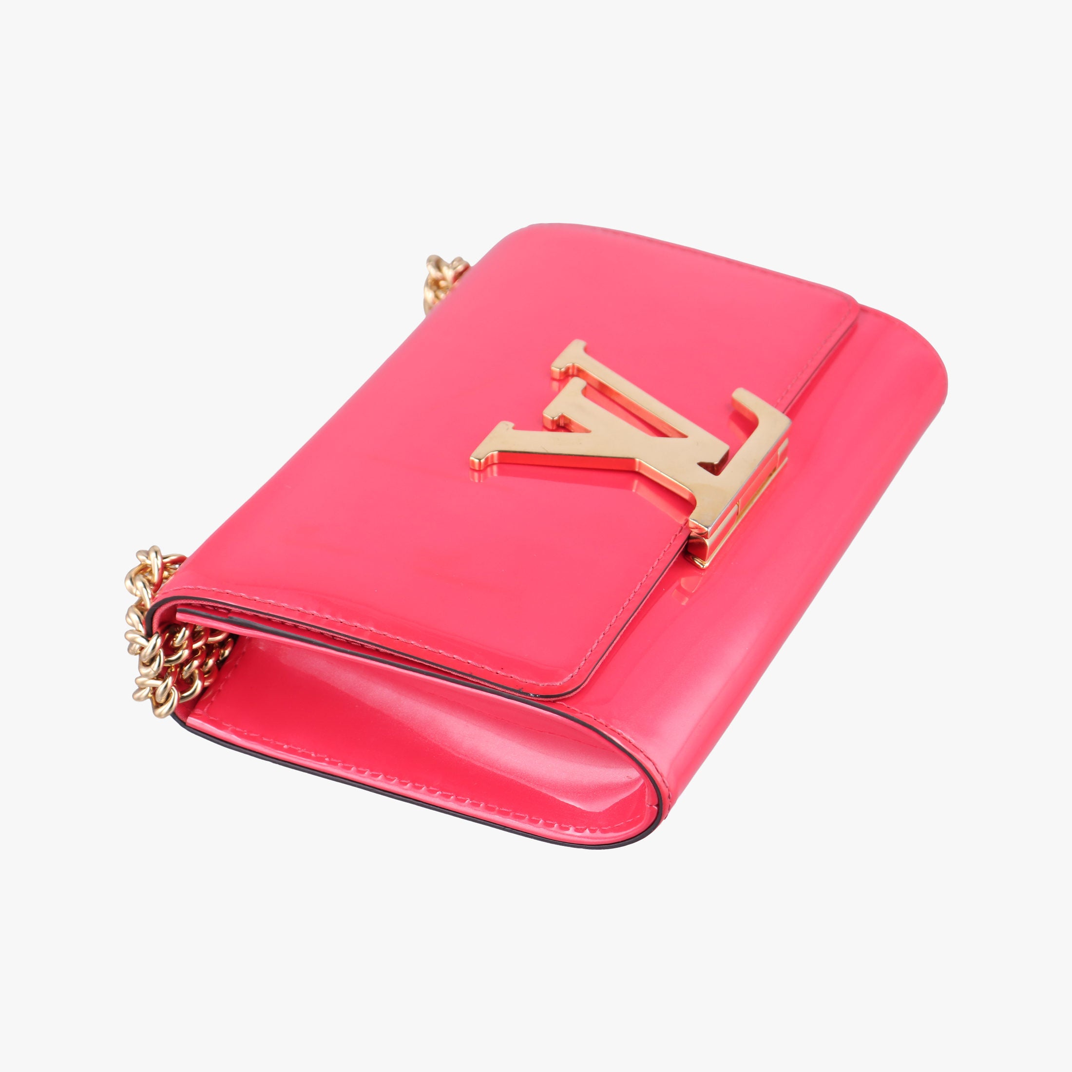 Pre-owned Louis Vuitton Pochette Louise MM ROSE INDIEN Vernis M94270 shoulderbag | stylenewstar
