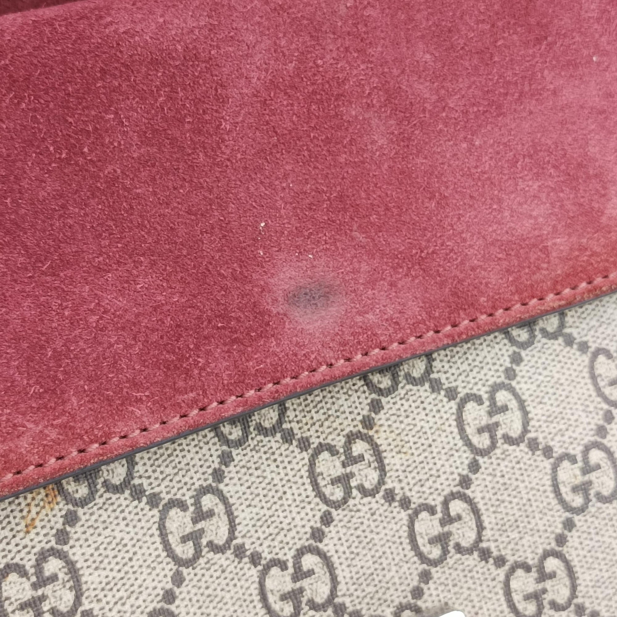 Pre-owned Gucci Dionysus beige×red×multi PVC coated canvas × suede 400249 shoulderbag | stylenewstar