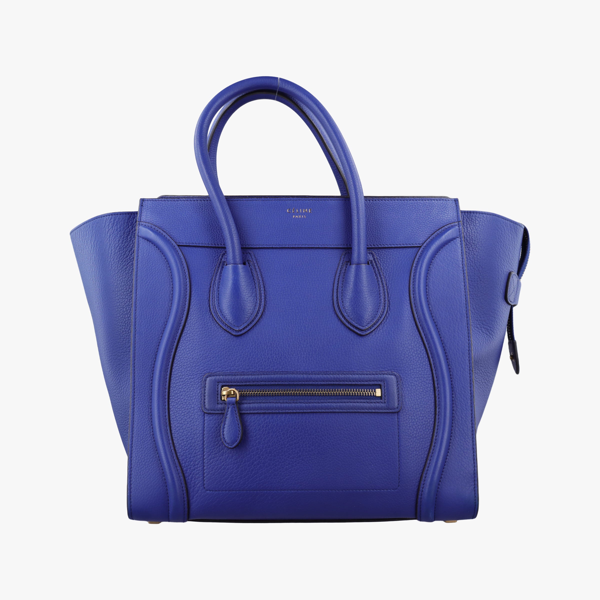 Pre-owned Celine Luggage Mini Shopper Blue leather  handbag | stylenewstar