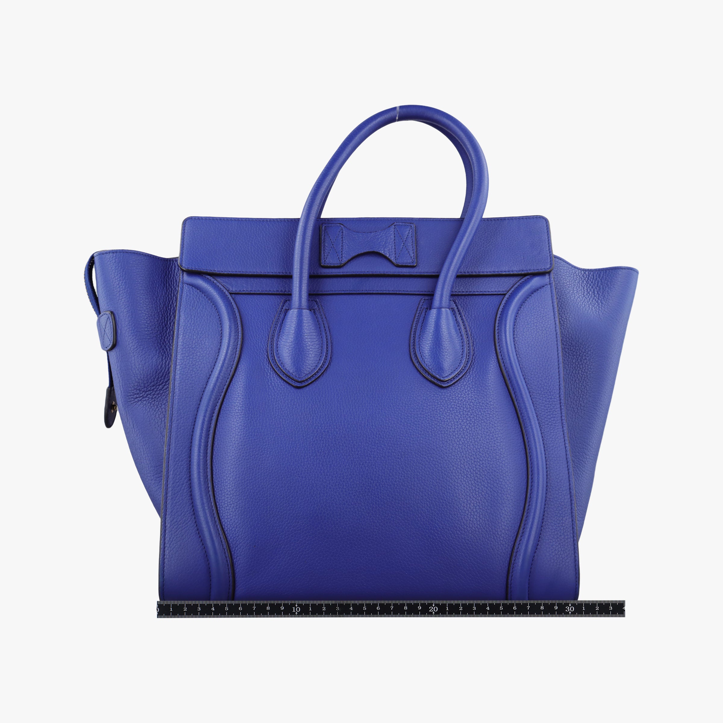 Pre-owned Celine Luggage Mini Shopper Blue leather  handbag | stylenewstar