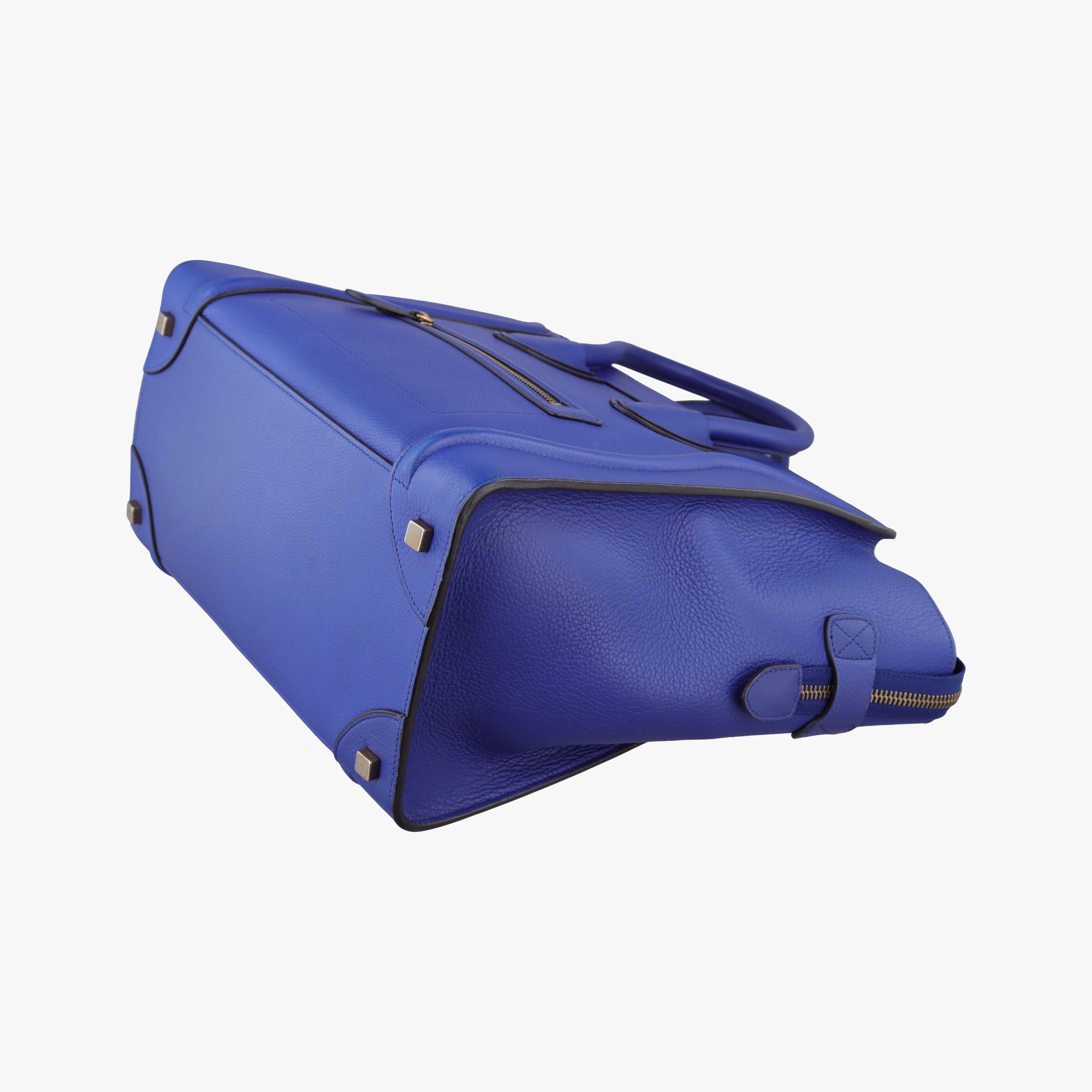 Pre-owned Celine Luggage Mini Shopper Blue leather  handbag | stylenewstar