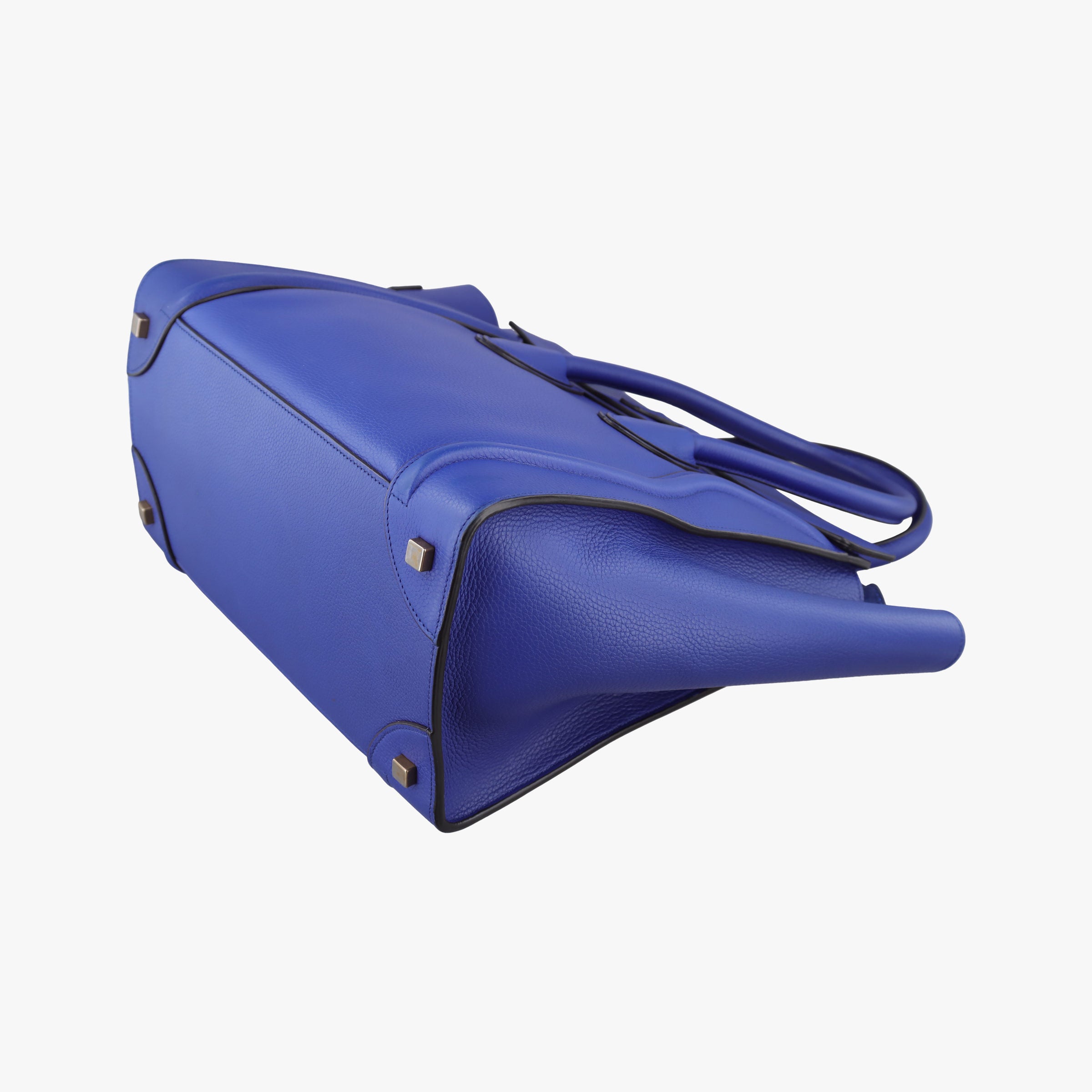 Pre-owned Celine Luggage Mini Shopper Blue leather  handbag | stylenewstar
