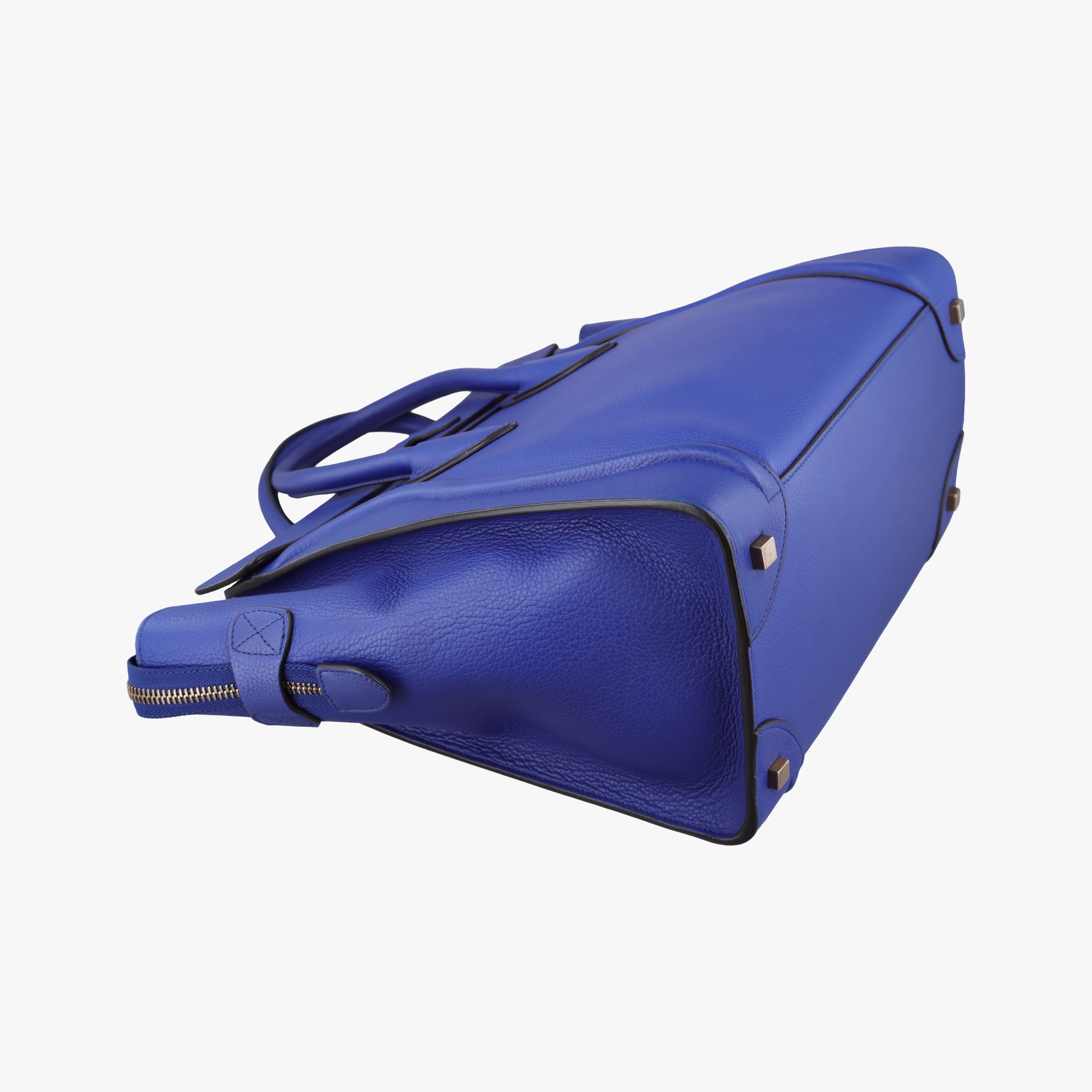 Pre-owned Celine Luggage Mini Shopper Blue leather  handbag | stylenewstar