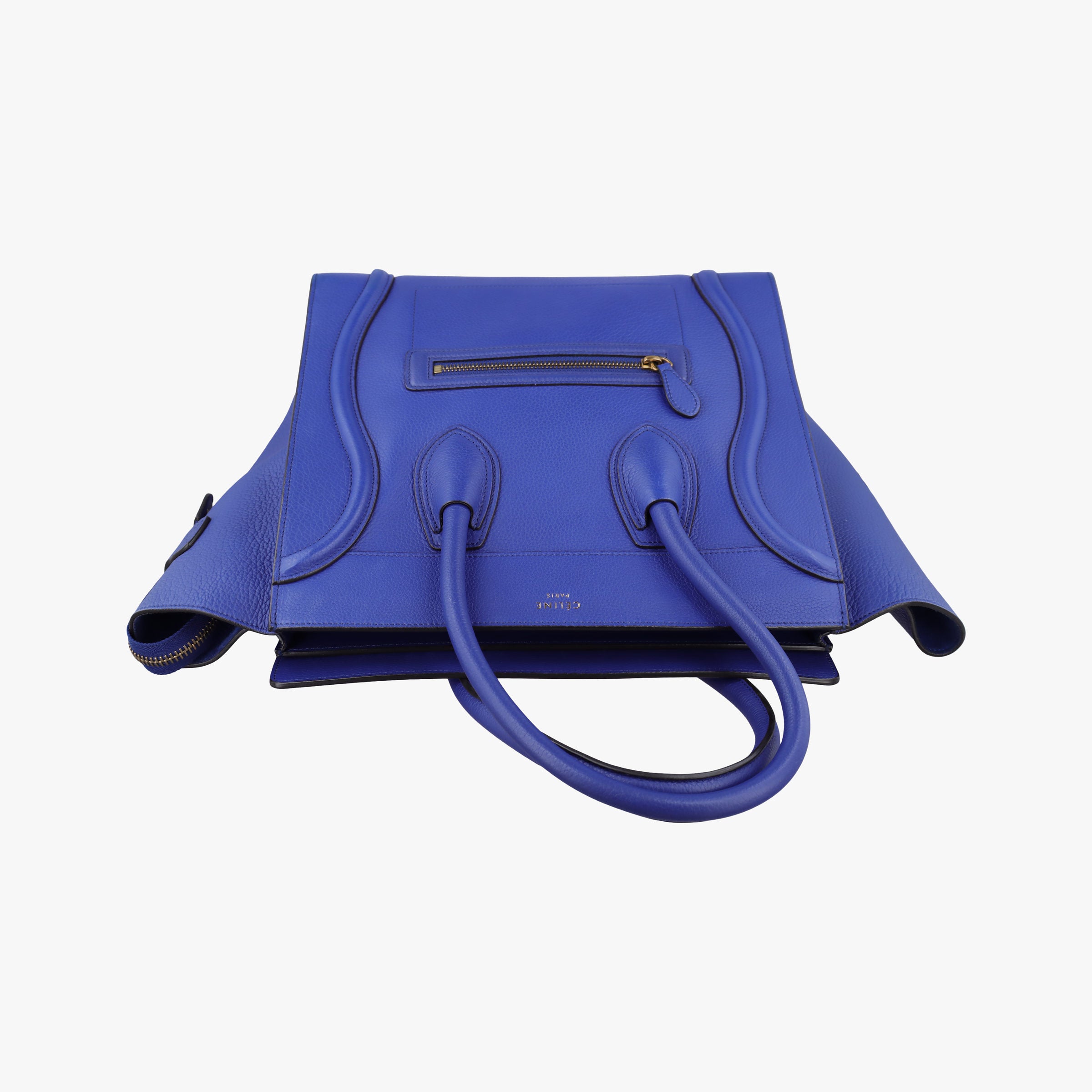 Pre-owned Celine Luggage Mini Shopper Blue leather  handbag | stylenewstar