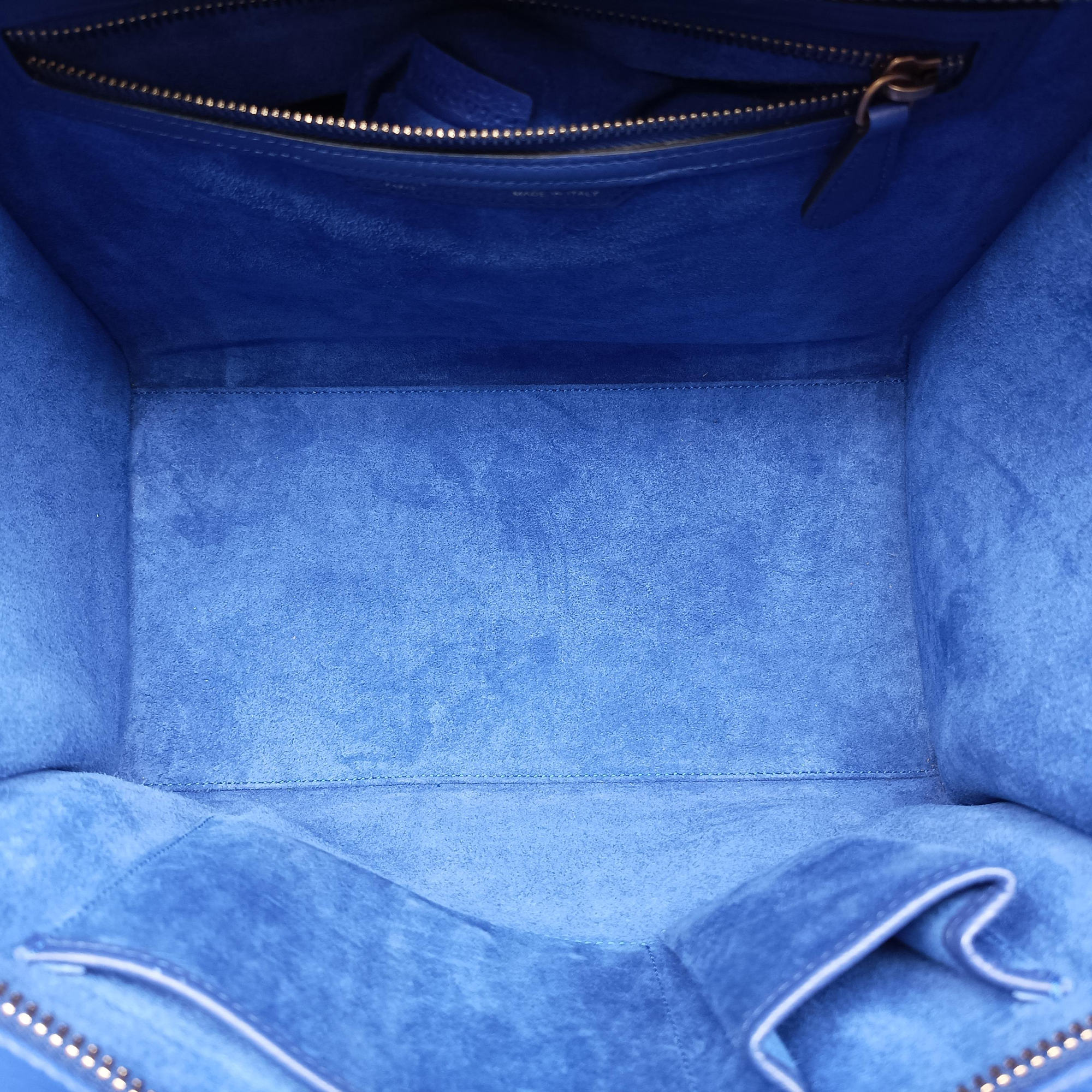 Pre-owned Celine Luggage Mini Shopper Blue leather  handbag | stylenewstar