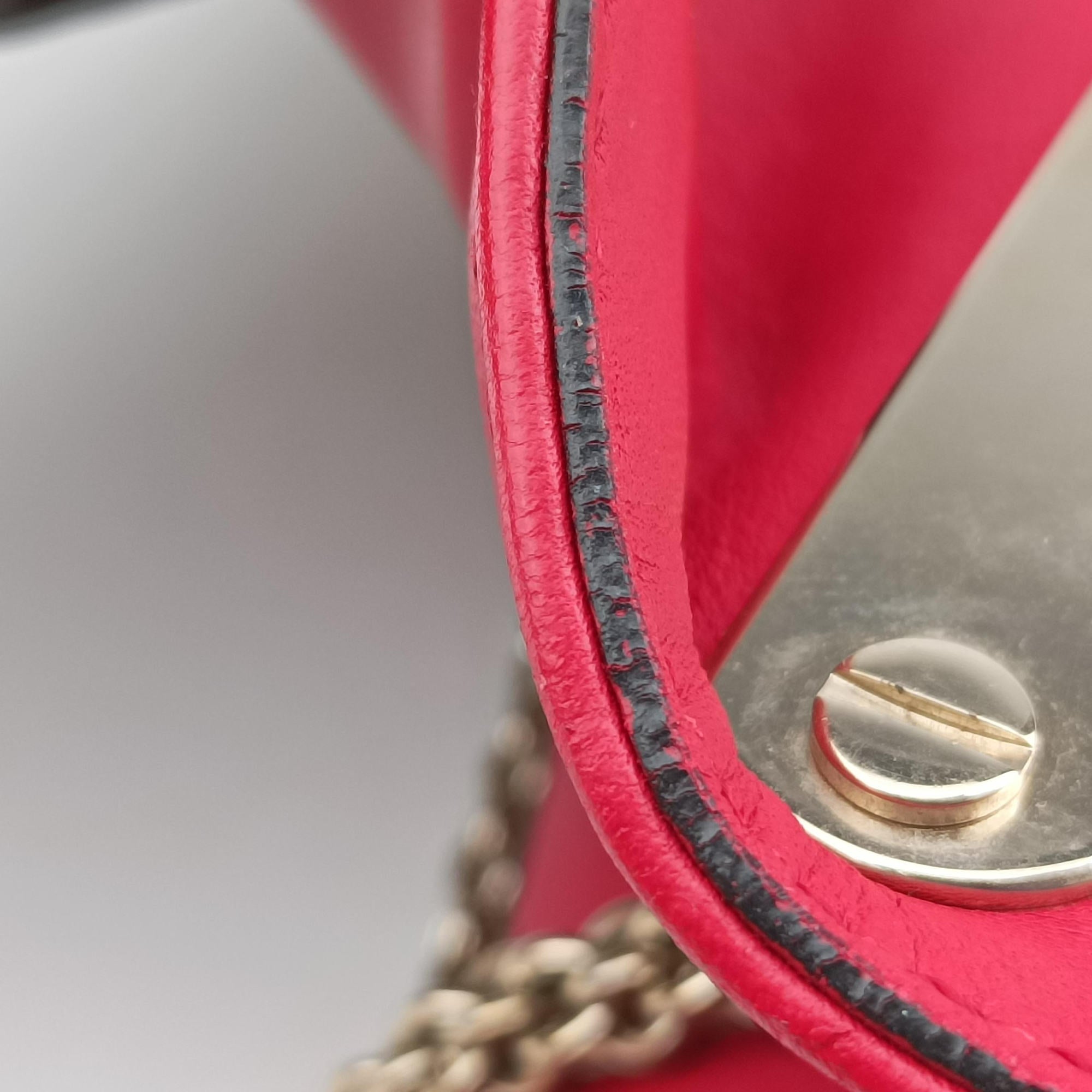 Pre-owned Valentino Rockstud VA VA VOOM Red Leather  shoulderbag | stylenewstar