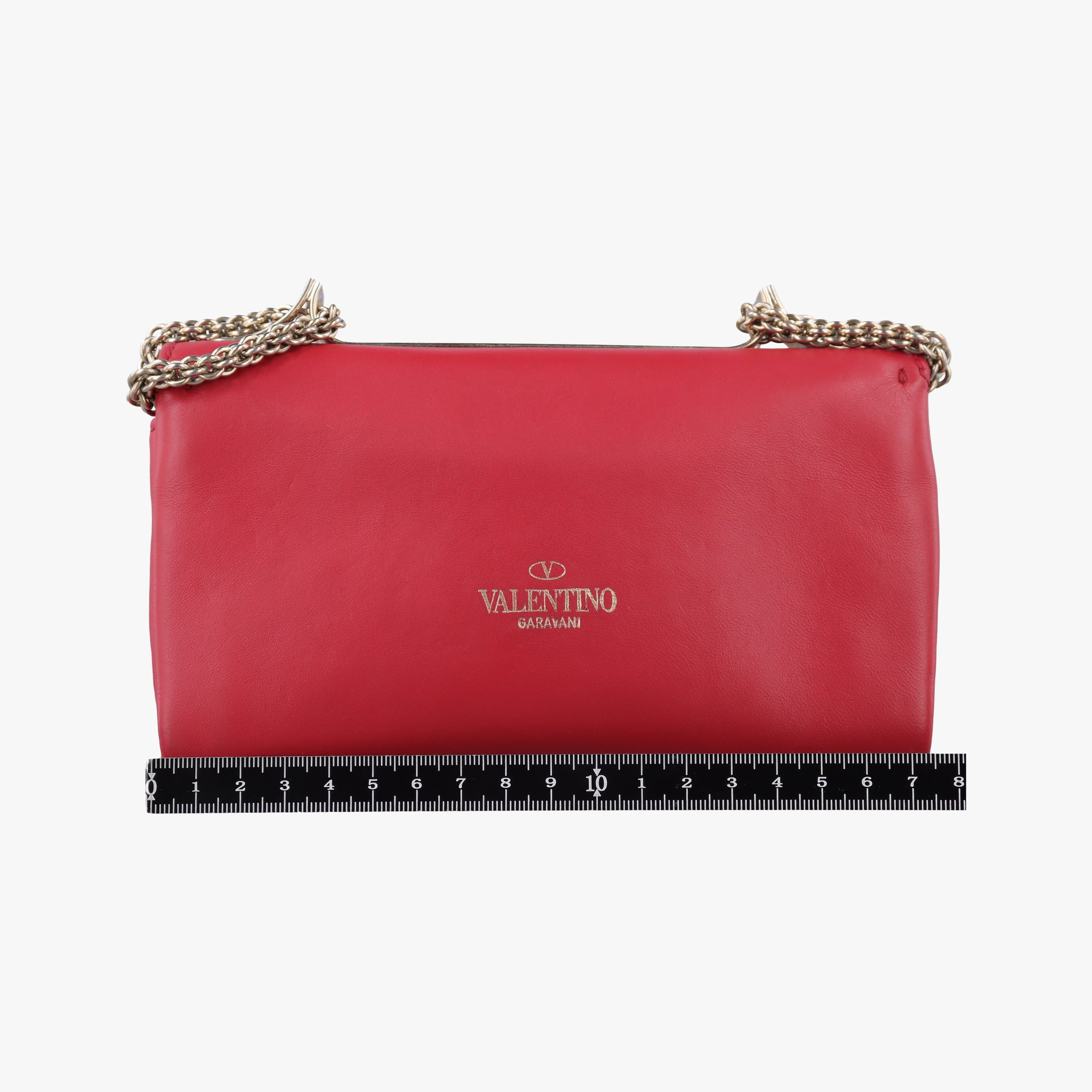 Pre-owned Valentino Rockstud VA VA VOOM Red Leather  shoulderbag | stylenewstar