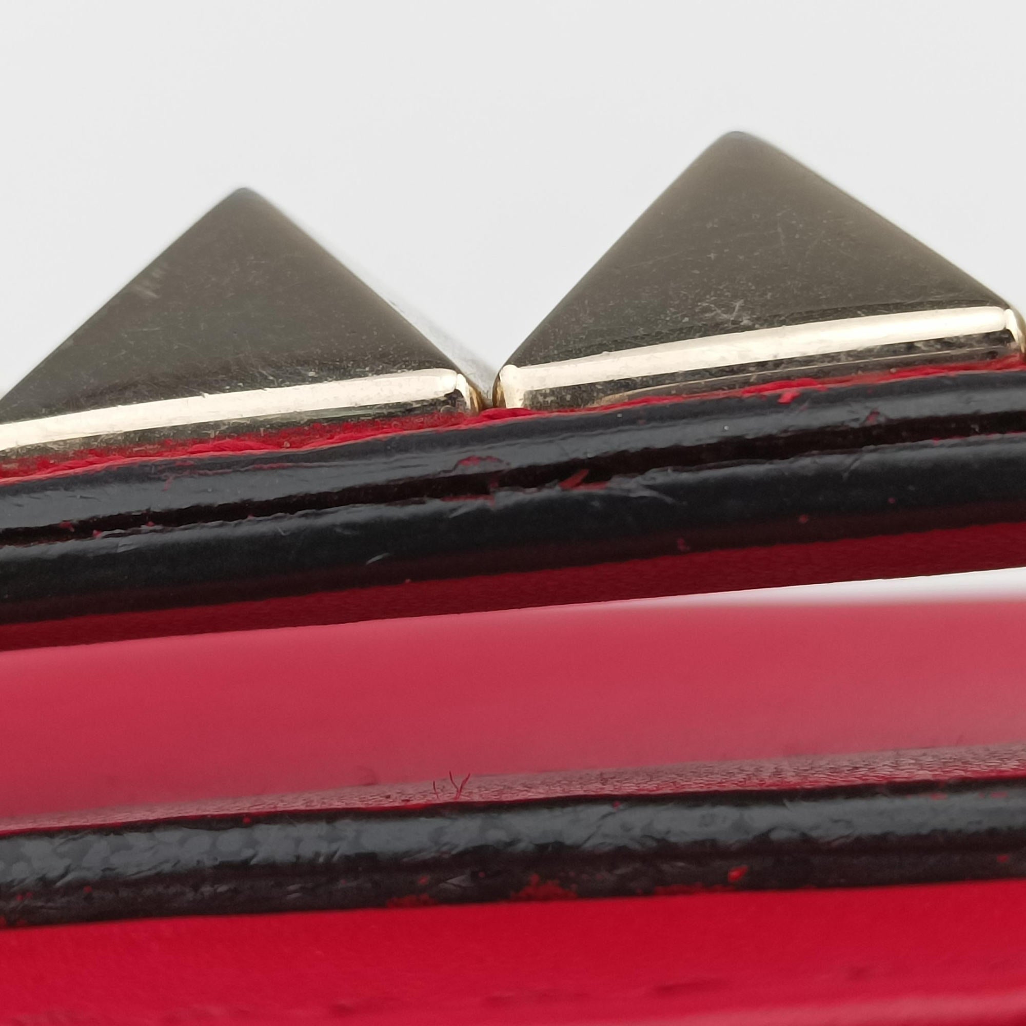 Pre-owned Valentino Rockstud VA VA VOOM Red Leather  shoulderbag | stylenewstar