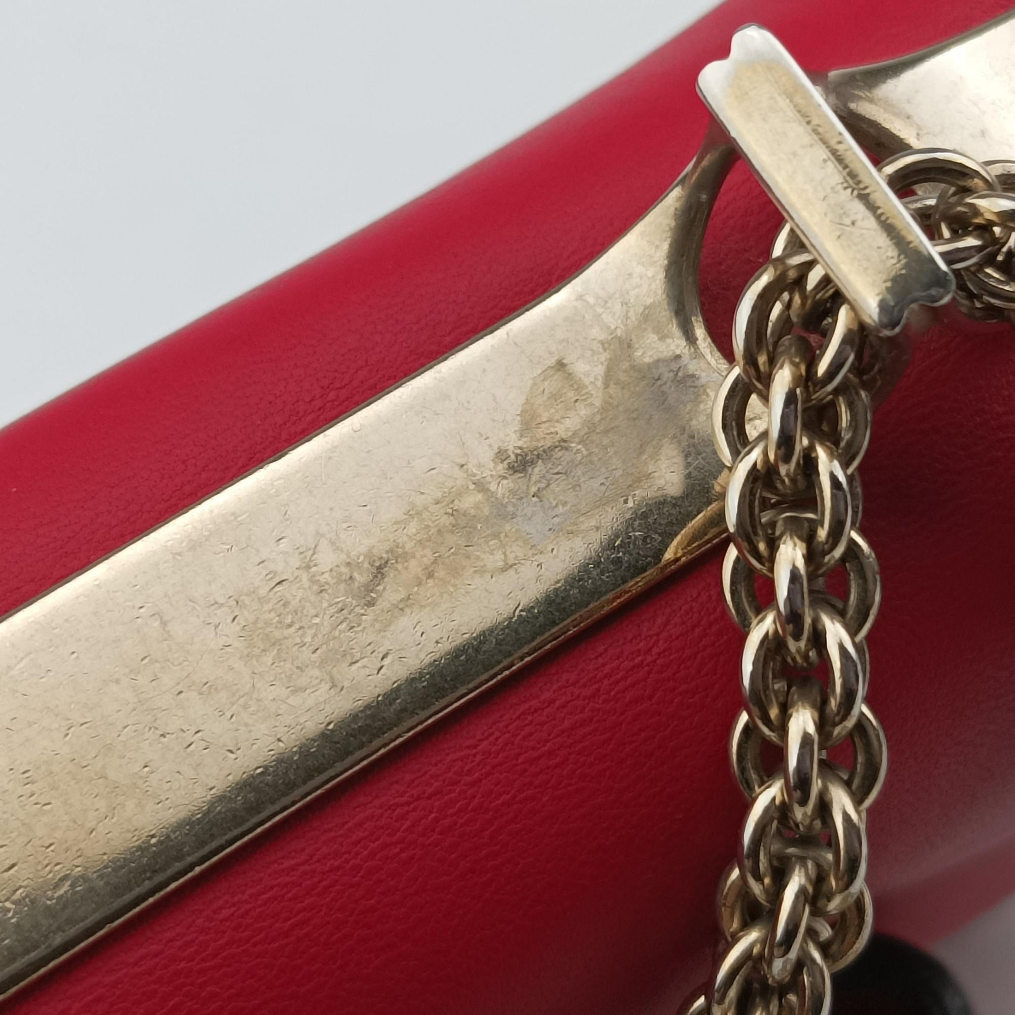 Pre-owned Valentino Rockstud VA VA VOOM Red Leather  shoulderbag | stylenewstar