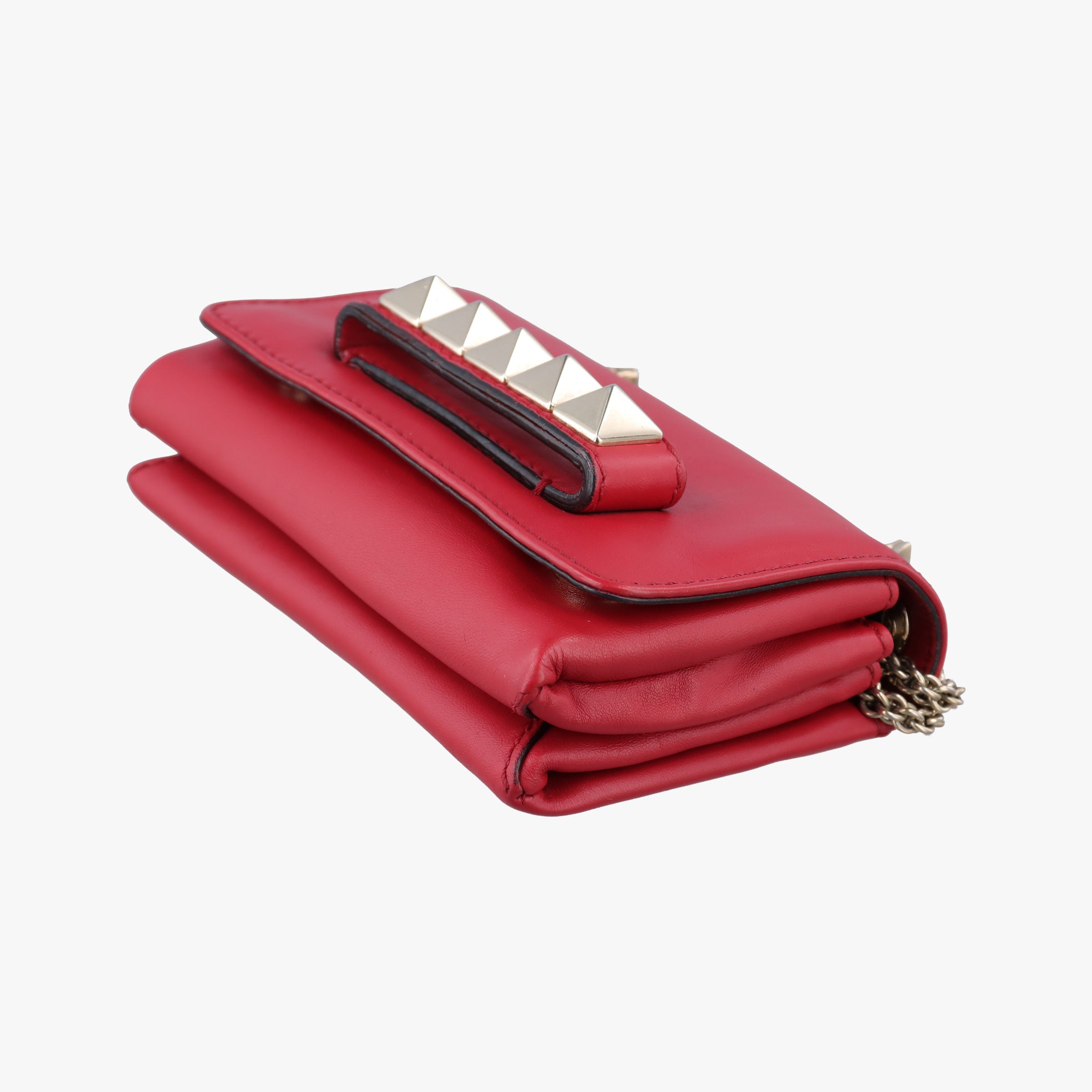 Pre-owned Valentino Rockstud VA VA VOOM Red Leather  shoulderbag | stylenewstar