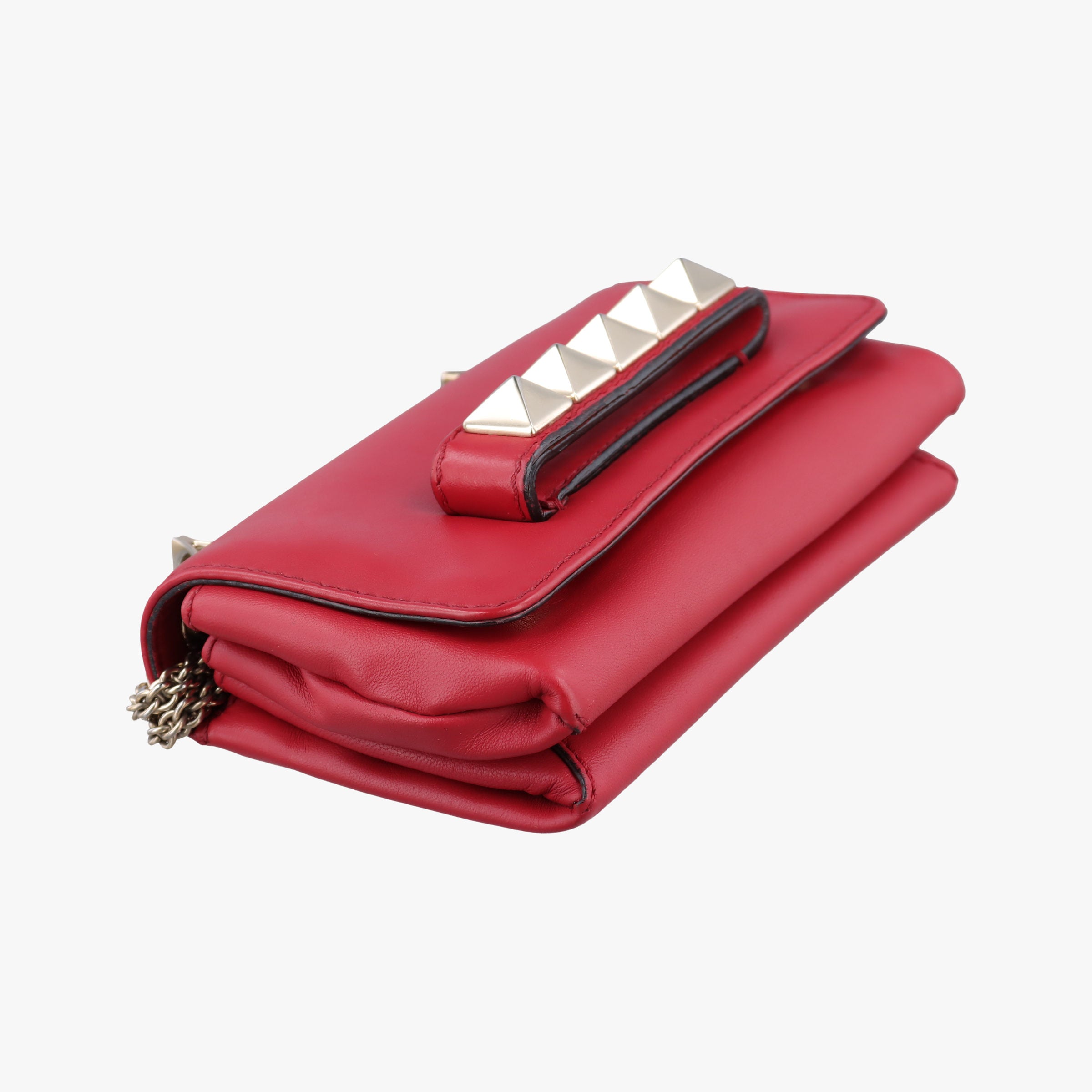 Pre-owned Valentino Rockstud VA VA VOOM Red Leather  shoulderbag | stylenewstar