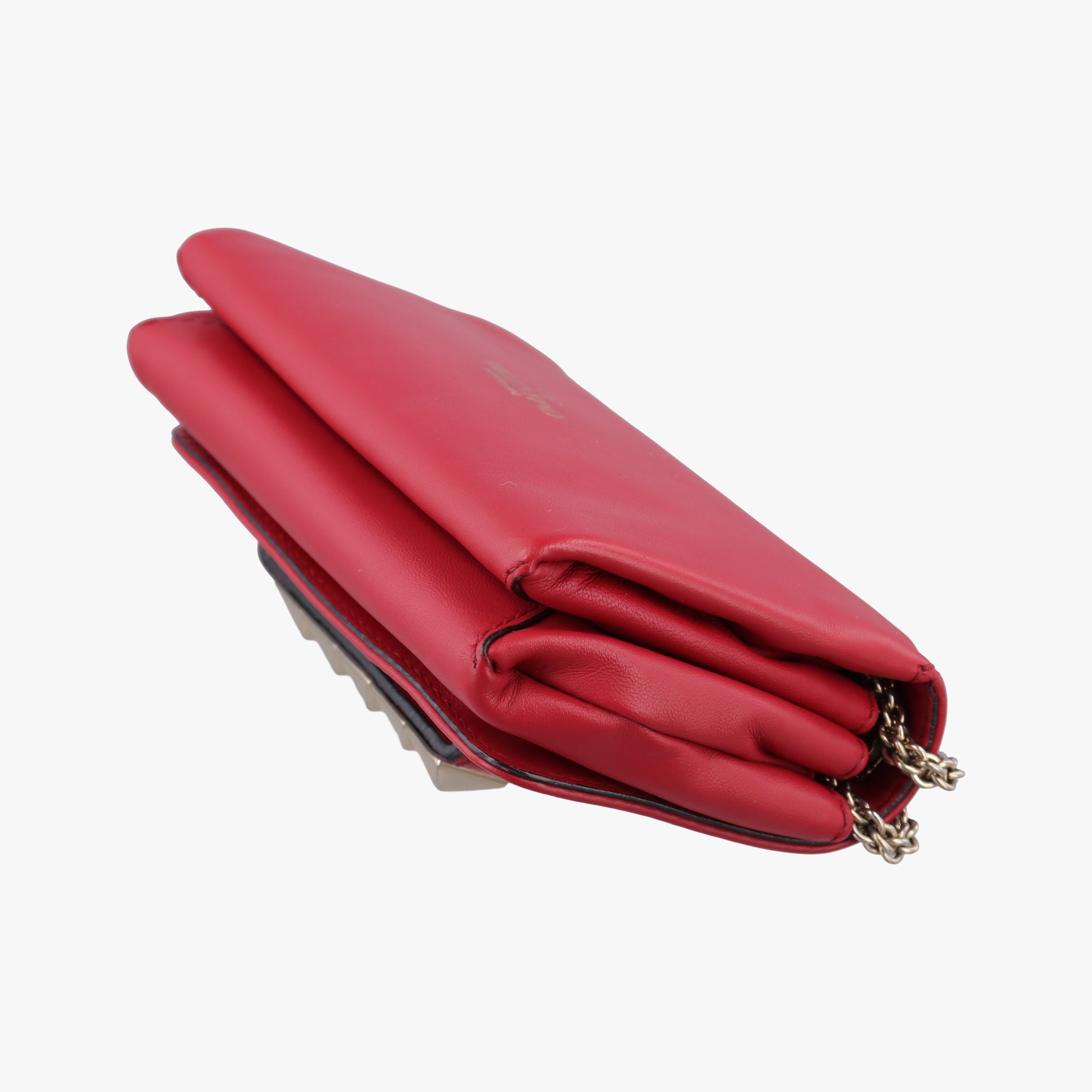 Pre-owned Valentino Rockstud VA VA VOOM Red Leather  shoulderbag | stylenewstar