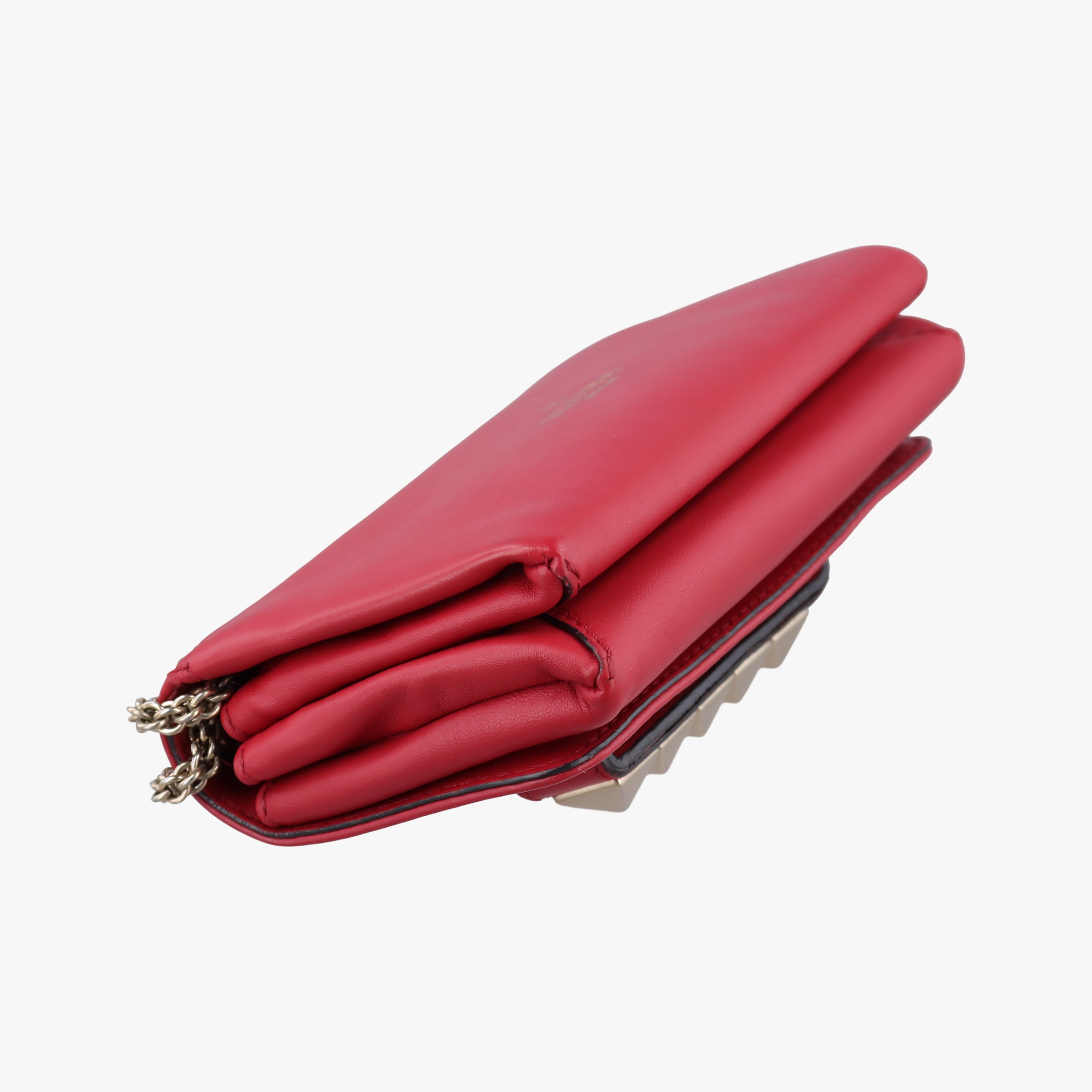 Pre-owned Valentino Rockstud VA VA VOOM Red Leather  shoulderbag | stylenewstar