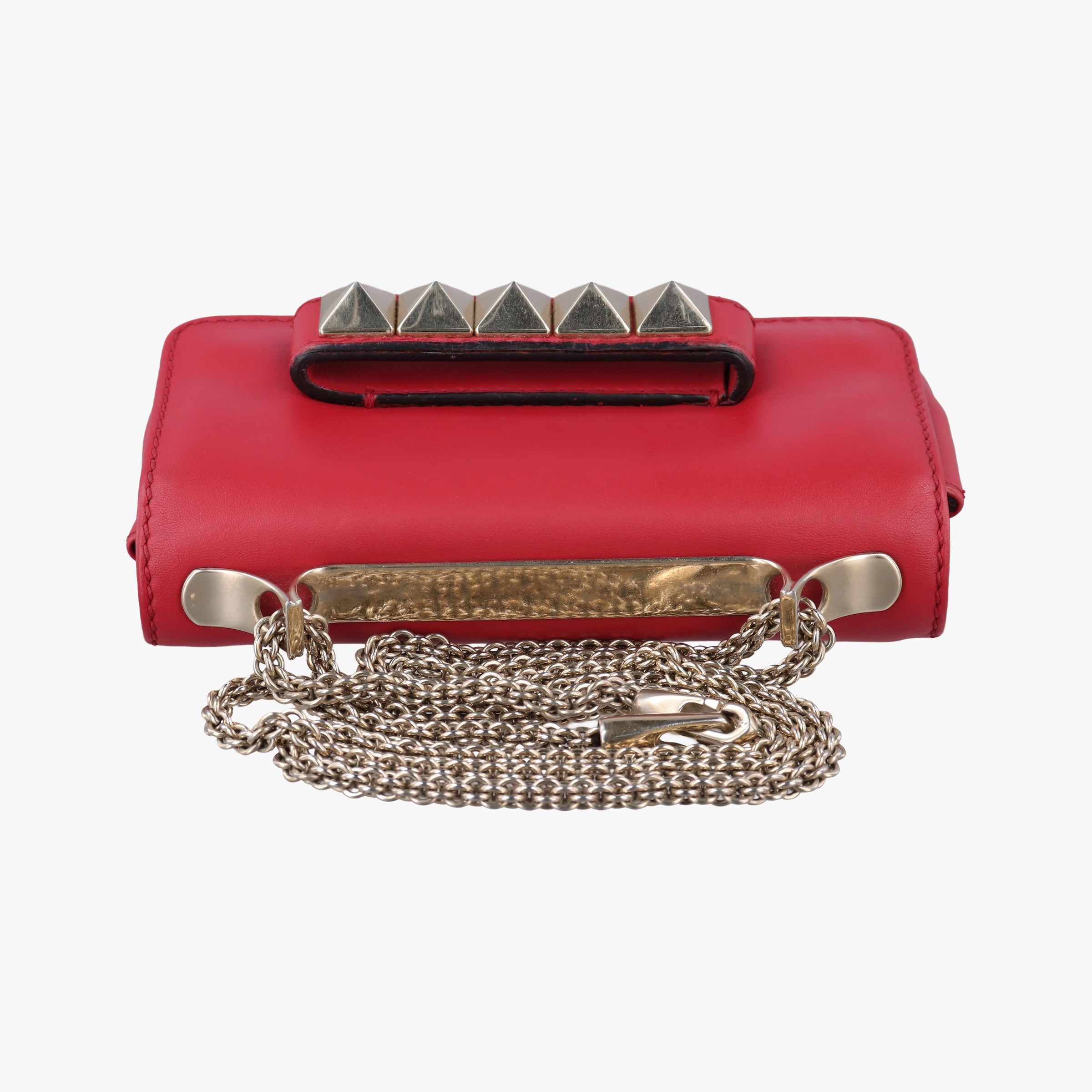 Pre-owned Valentino Rockstud VA VA VOOM Red Leather  shoulderbag | stylenewstar