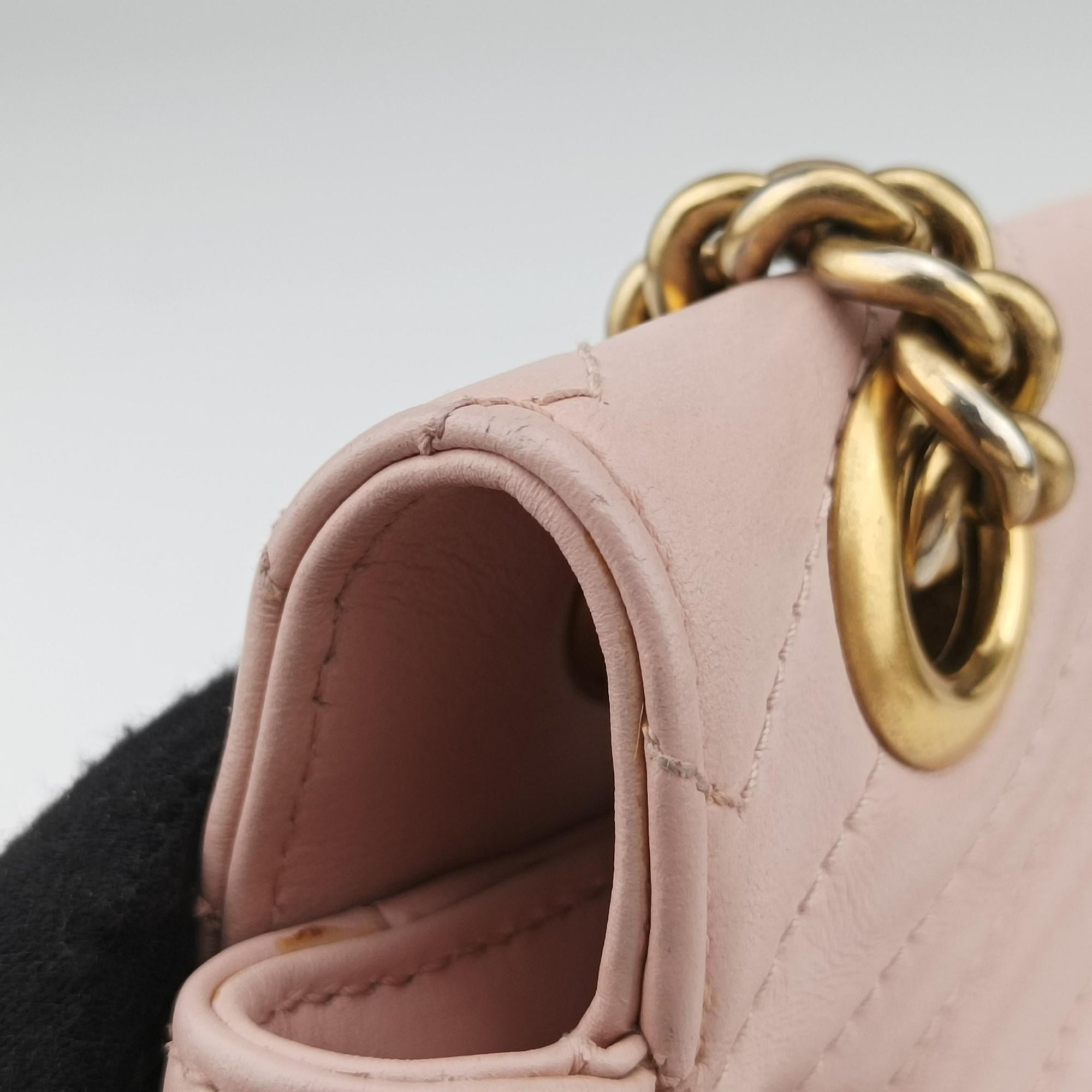 Pre-owned Gucci GG Marmont Pink Leather 443497 shoulderbag | stylenewstar