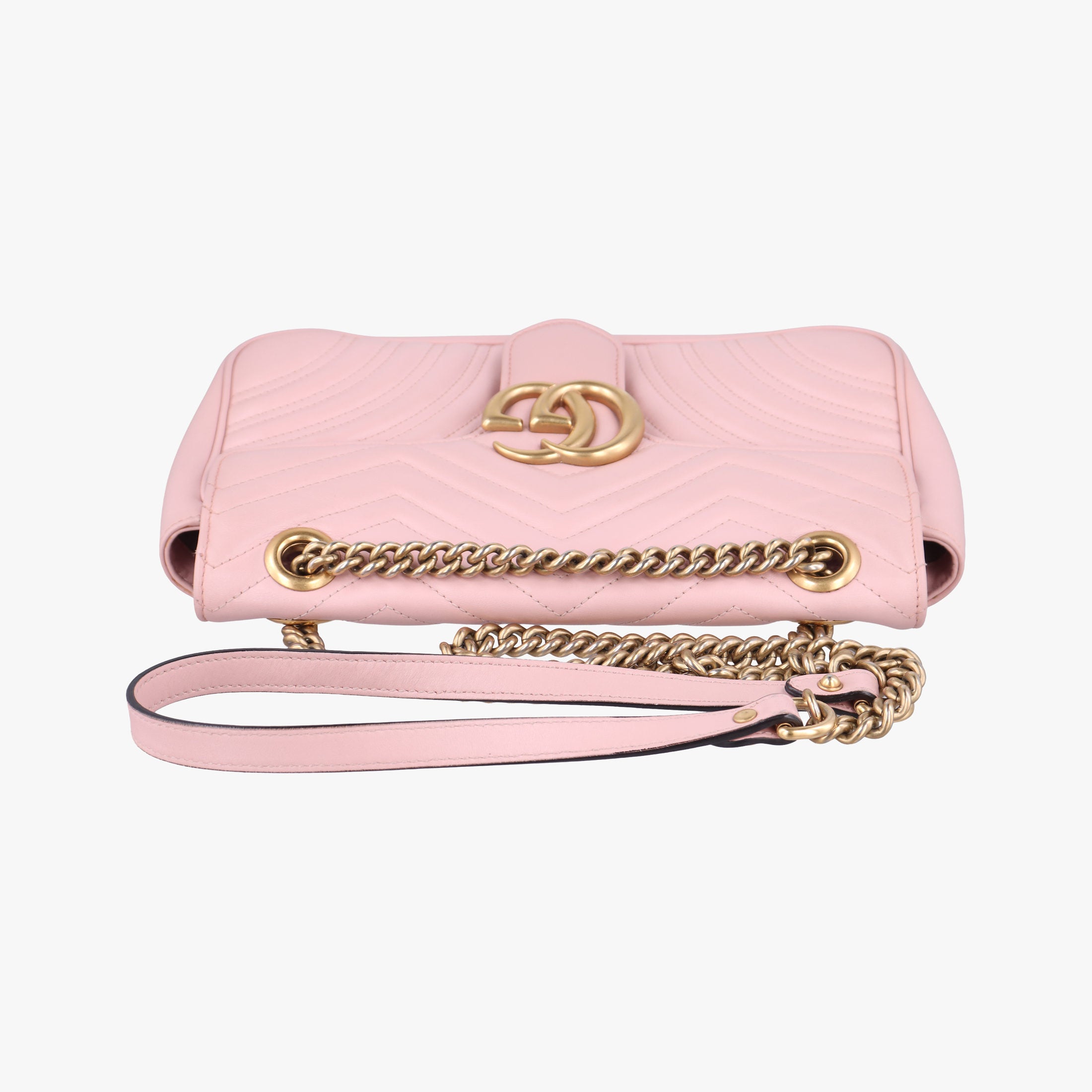 Pre-owned Gucci GG Marmont Pink Leather 443497 shoulderbag | stylenewstar