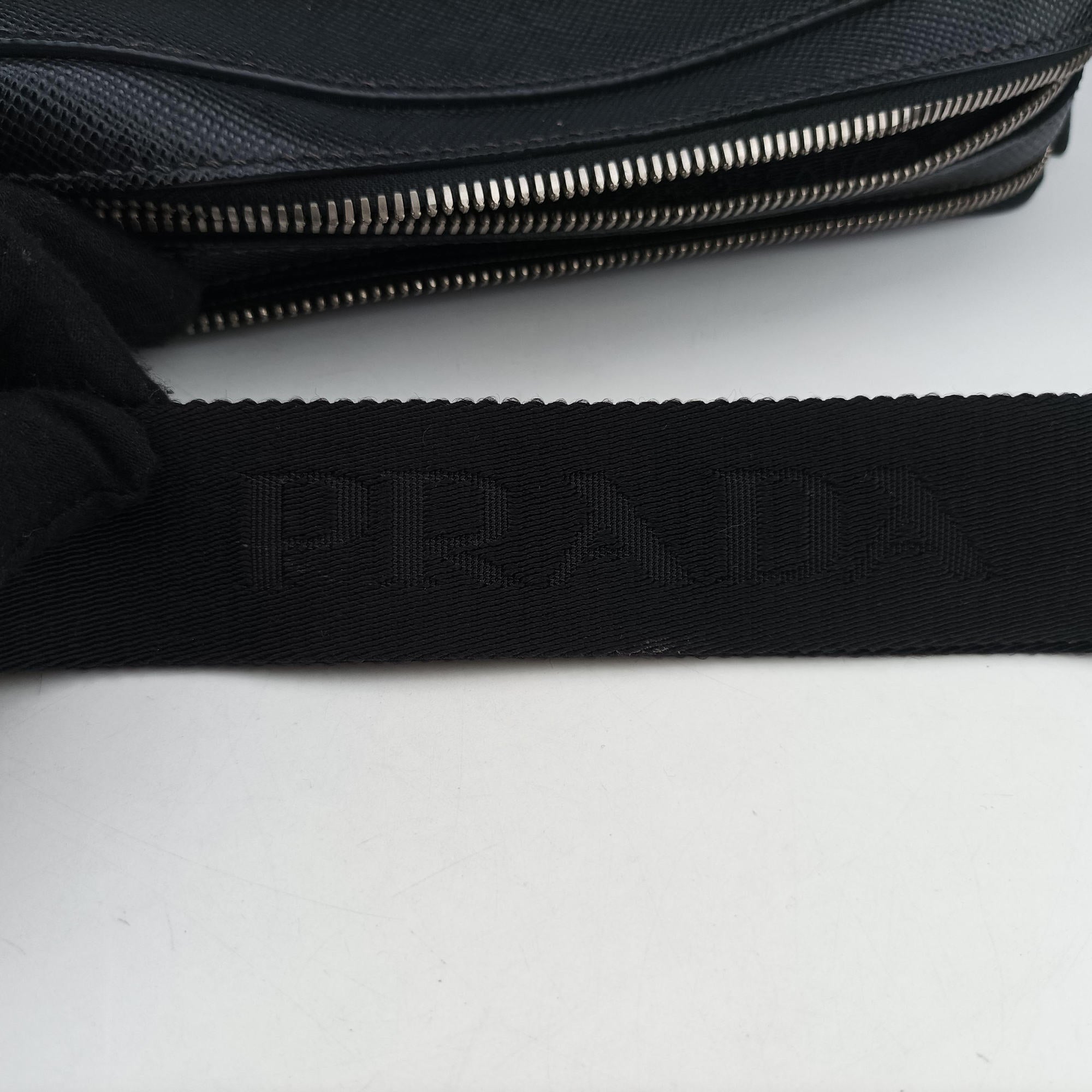 Secondhand Prada Messenger Black Saffiano leather 2VH004 crossbodybag | stylenewstar