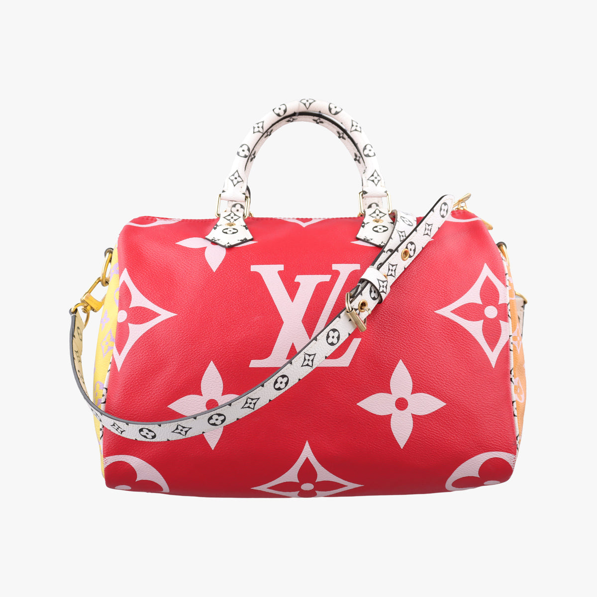 Pre-owned Louis Vuitton Speedy Bandouliere30 ROUGE×pink Monogram Giant M44573 shoulderbag | stylenewstar