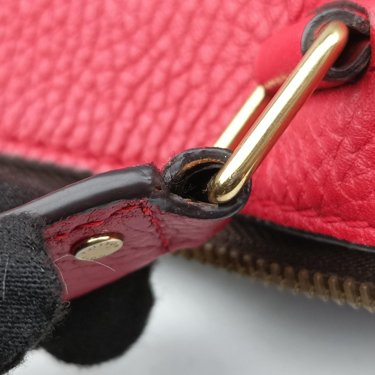 Pre-owned Louis Vuitton RETIRO PM brown×CERISE Monogram Canvas×calf leather M40546 shoulderbag | stylenewstar